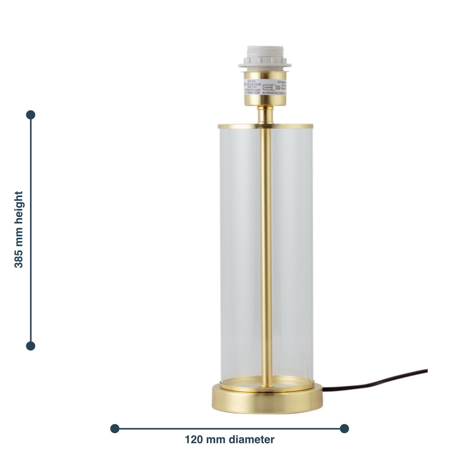 Moderne Glas Tischlampe Nachttischlampe Fuß Chrom Messing satiniert - Bild 15 von 15