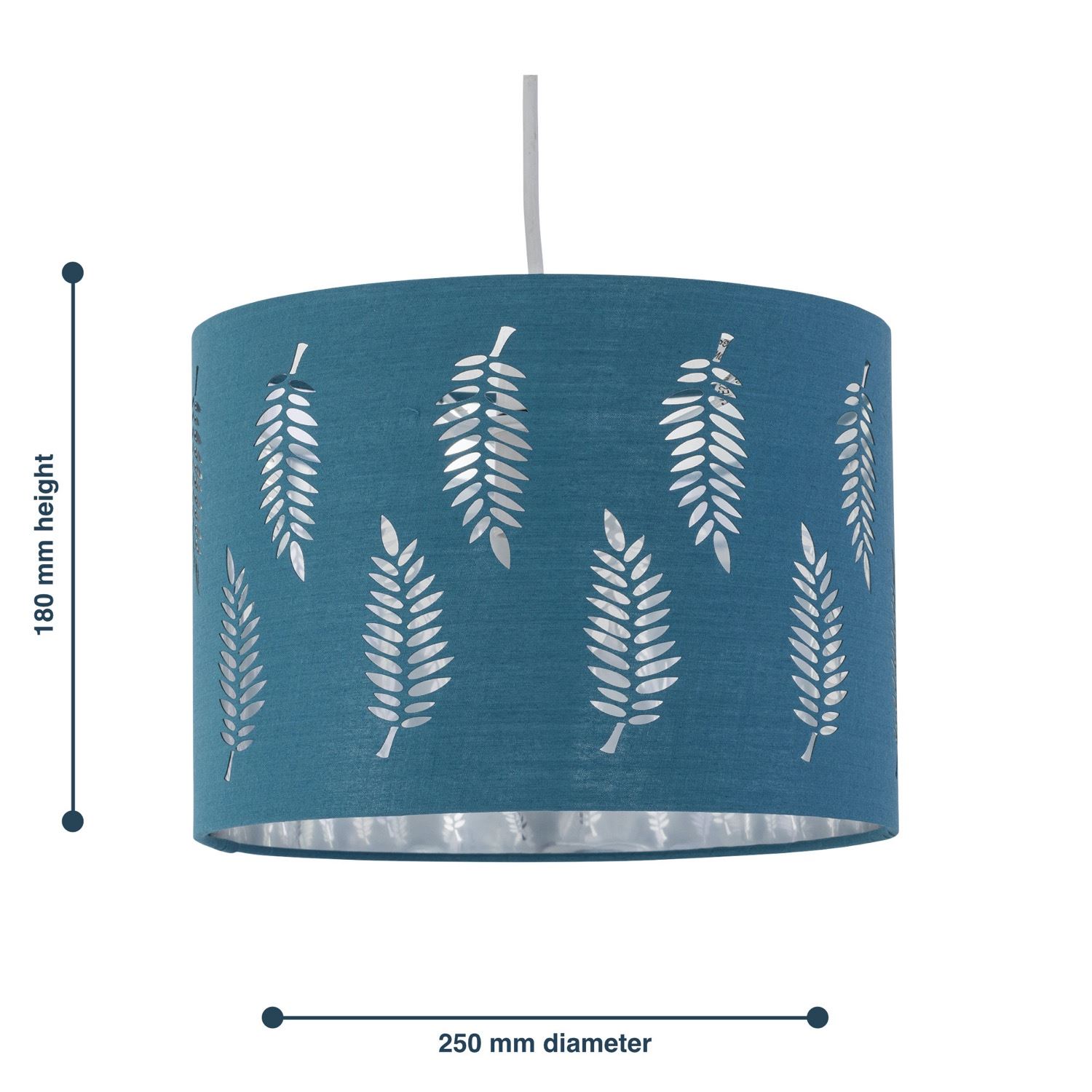 Modern 25cm Fabric Easy Fit Pendant Shade Ceiling Lightshade Fern Leaf Design - Picture 19 of 19