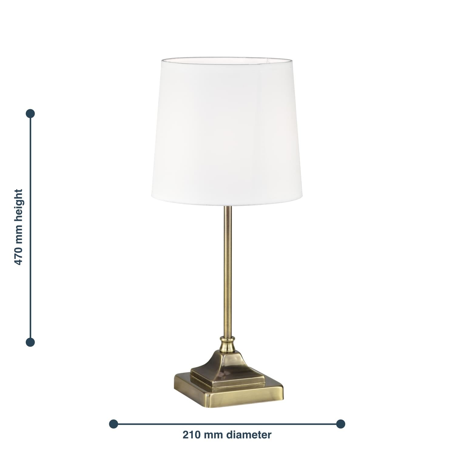 Classic 47cm Table Lamp or Bedside Lights with Fabric Shade - Picture 5 of 9