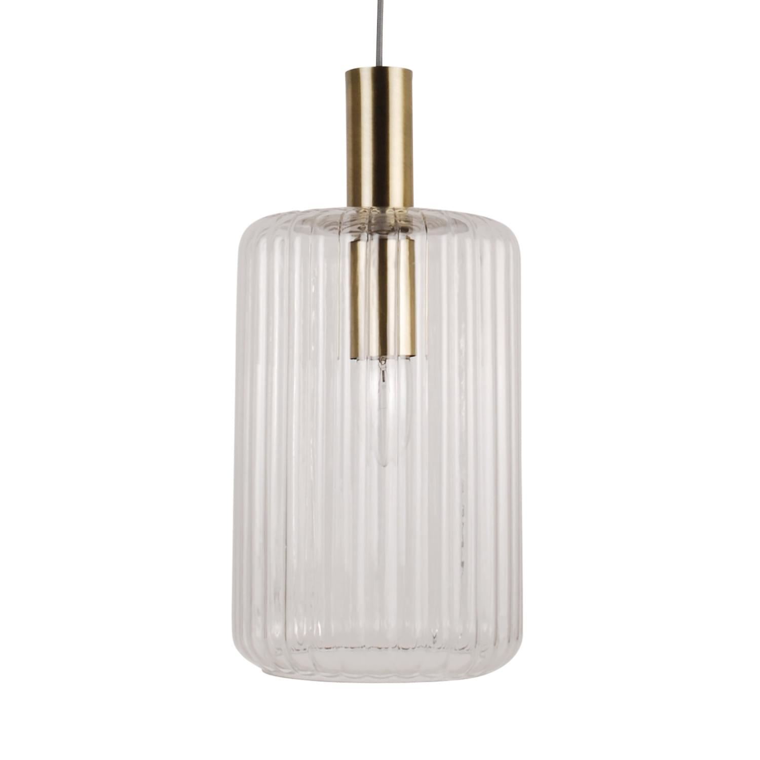 Ribbed Glass Design Ceiling Pendant Lights Kitchen Island Dining Light Fittings - Picture 4 of 25