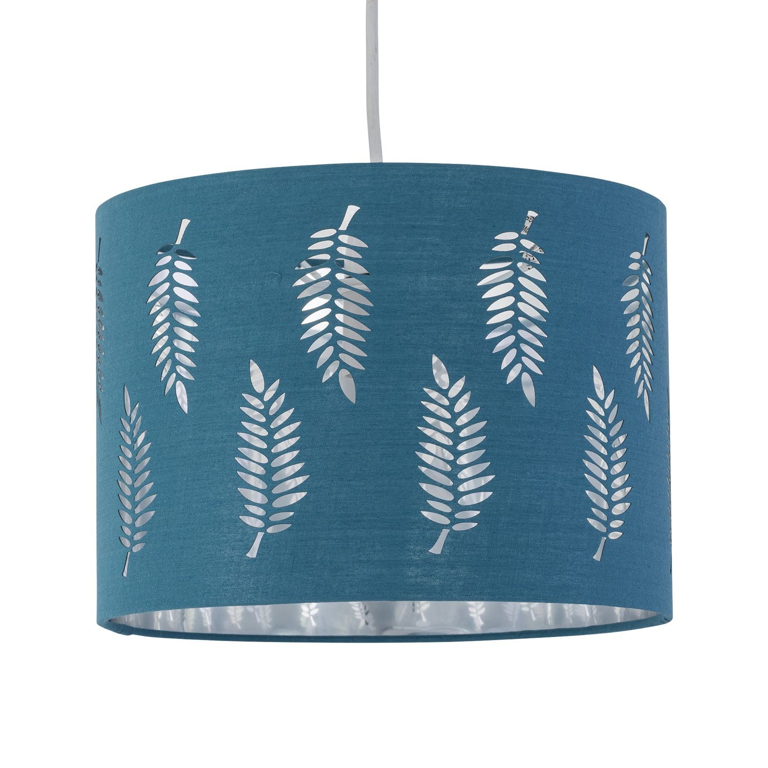 Modern 25cm Fabric Easy Fit Pendant Shade Ceiling Lightshade Fern Leaf Design - Picture 14 of 19