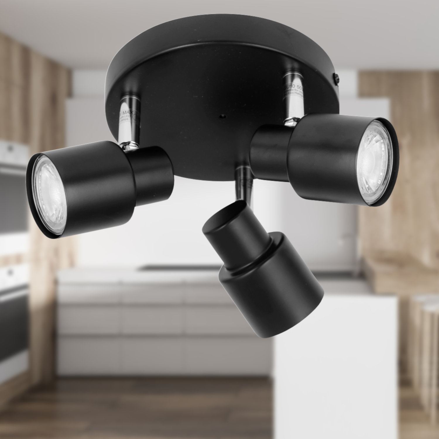 Modern Bathroom 3 Way Spotlight Ceiling Light Fitting IP44 Rated - Picture 7 of 14