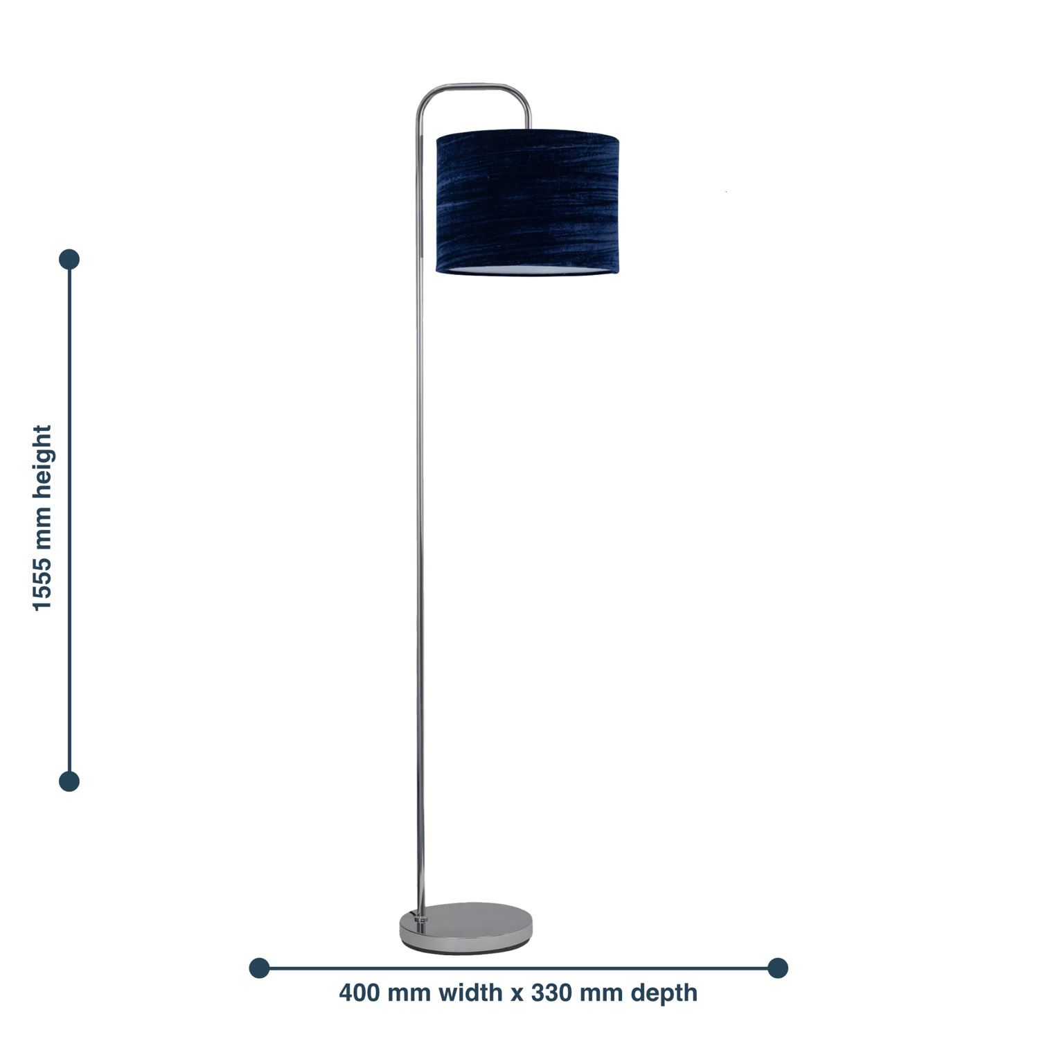 Moderne 158cm gewölbte Stehleuchte Stehlampe mit zerkleinertem Samt Stoffschirm - Bild 8 von 15