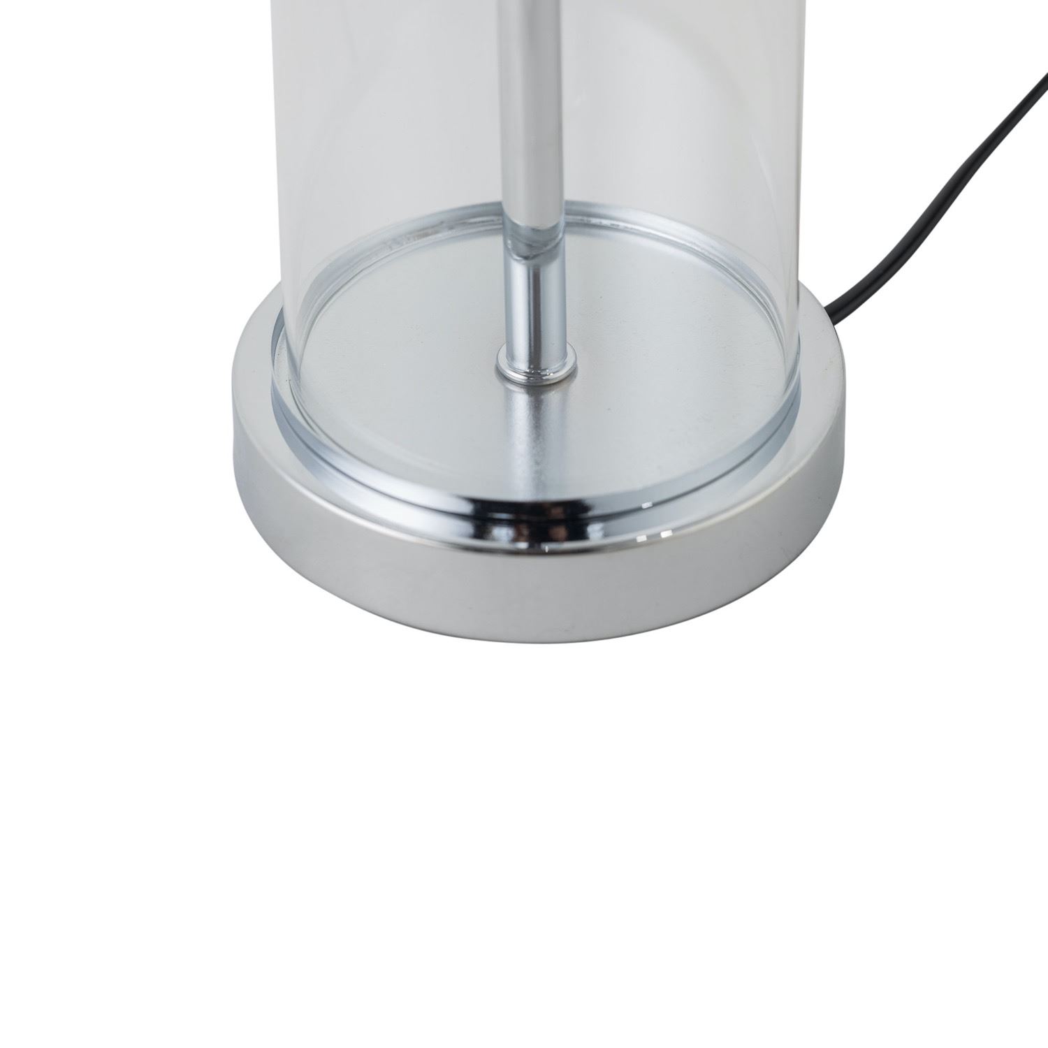 Moderne Glas Tischlampe Nachttischlampe Fuß Chrom Messing satiniert - Bild 4 von 15