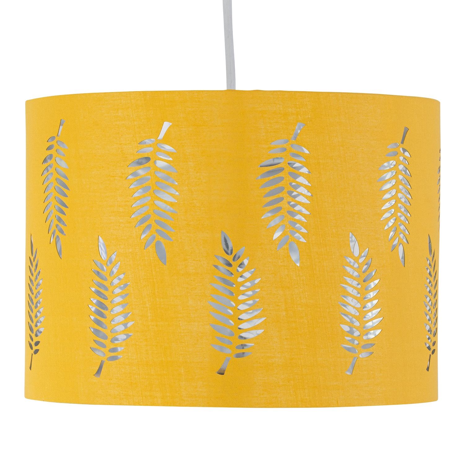 Modern 25cm Fabric Easy Fit Pendant Shade Ceiling Lightshade Fern Leaf Design - Picture 9 of 19