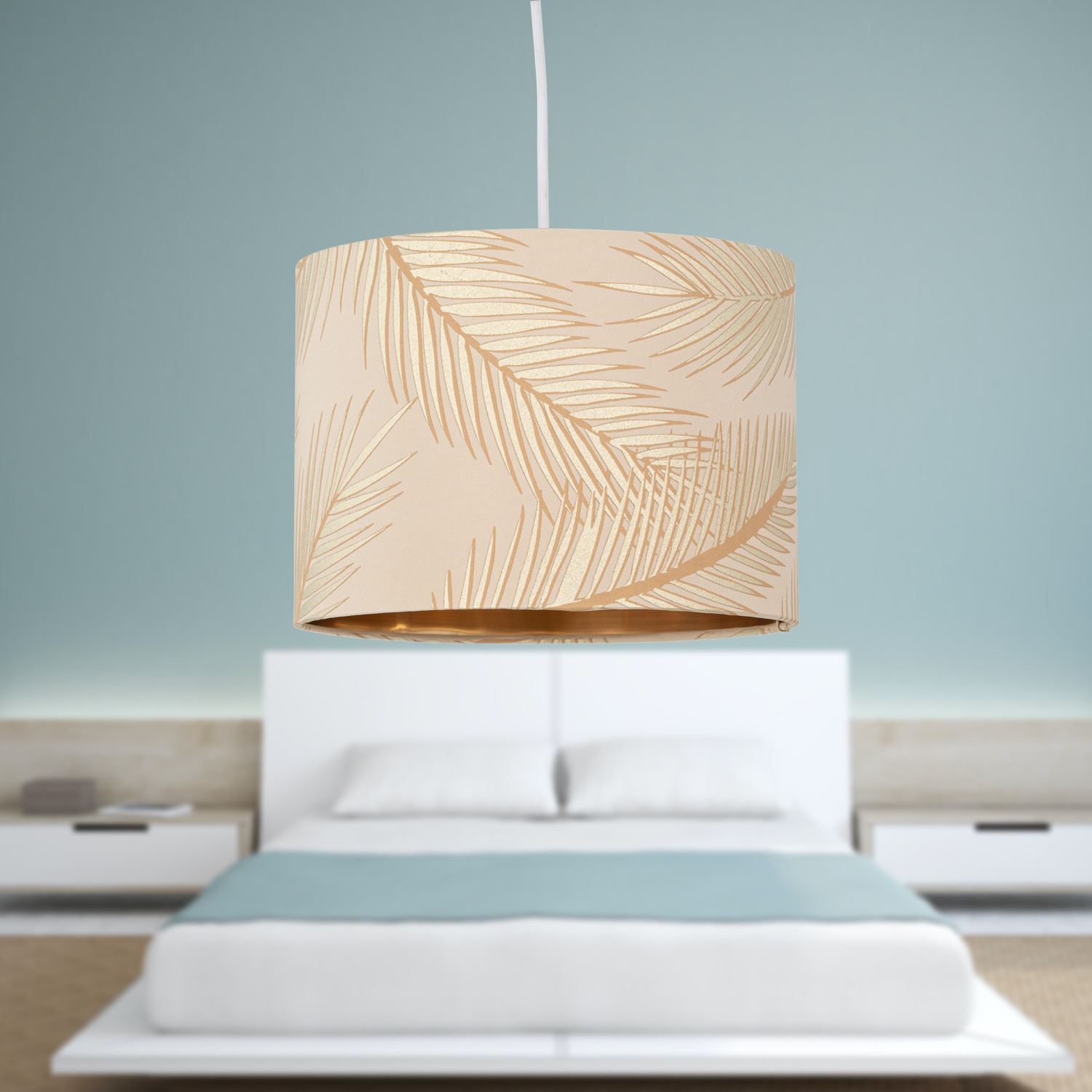 Modern Tropical Gold Leaf 25cm Ceiling Pendant Shade Lightshade Lampshade - Picture 8 of 19