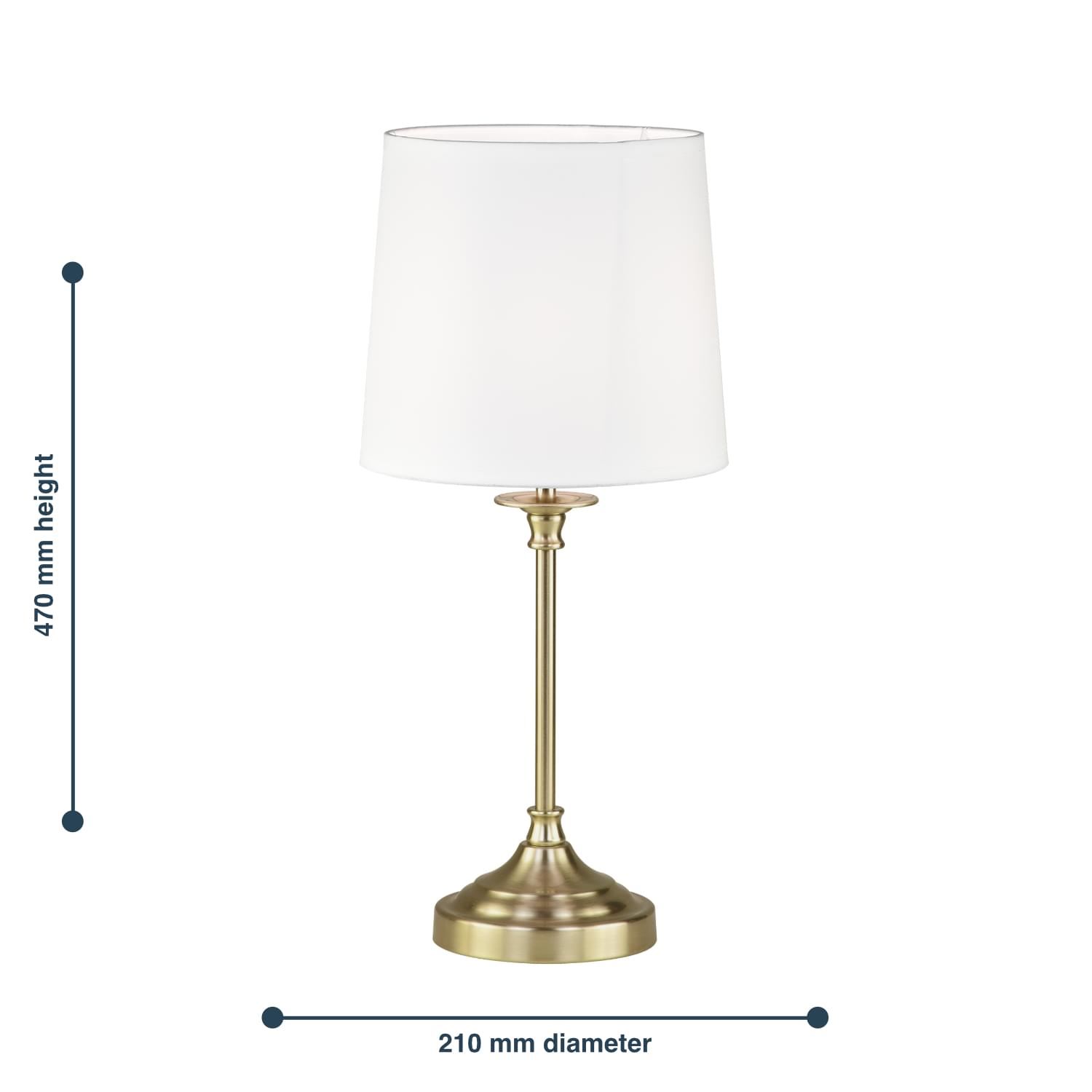 Classic Design 47cm Table Lamp or Bedside Lights with Fabric Shade - Picture 5 of 9