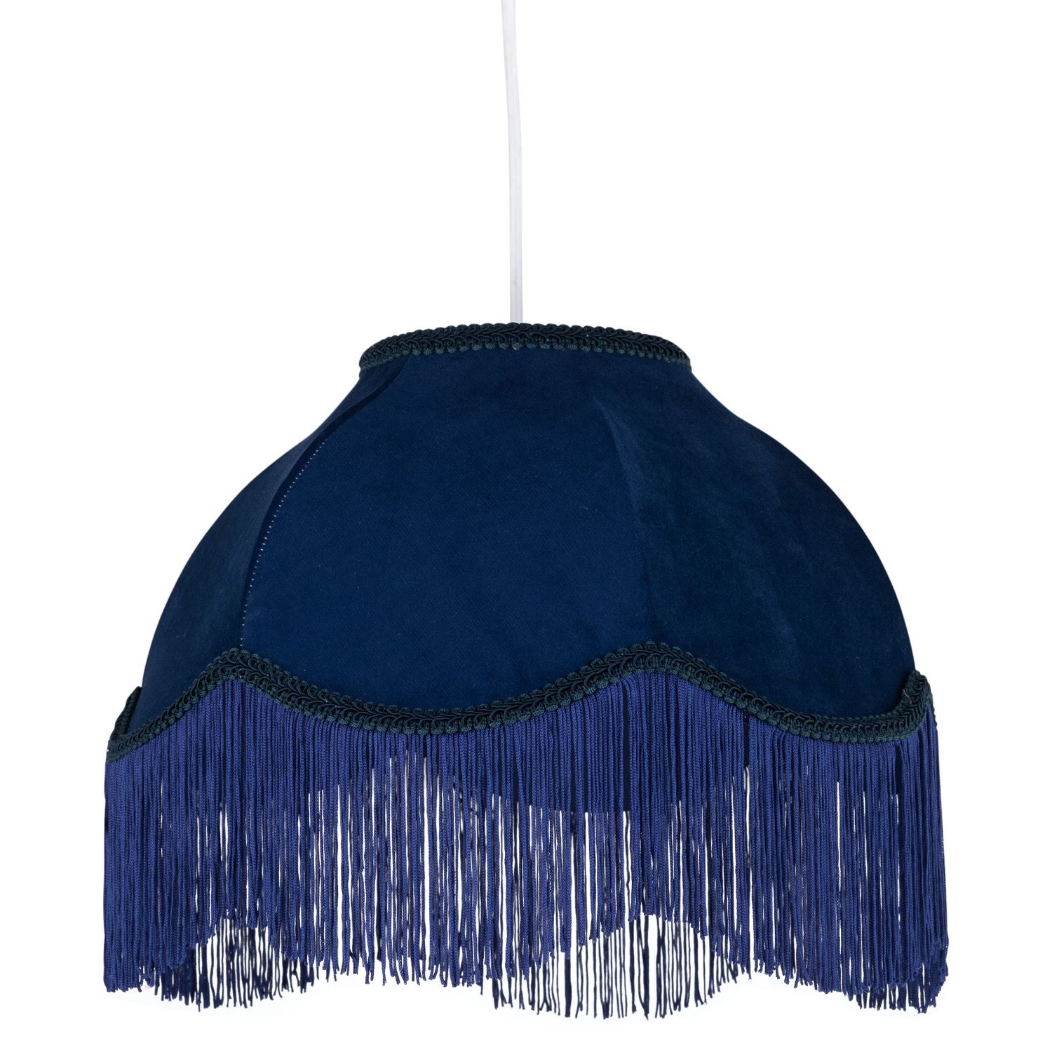 Vintage Design Velvet Fringed 35cm Pendant Lightshade Table Lampshade - Picture 2 of 9