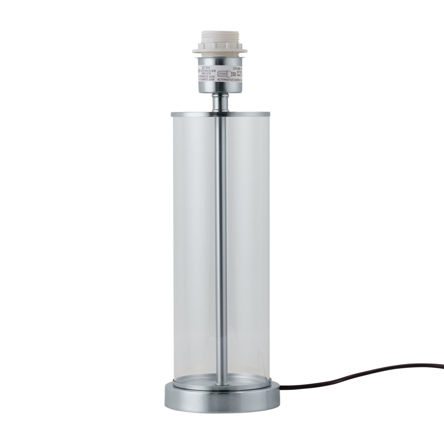 Moderne Glas Tischlampe Nachttischlampe Fuß Chrom Messing satiniert - Bild 2 von 15