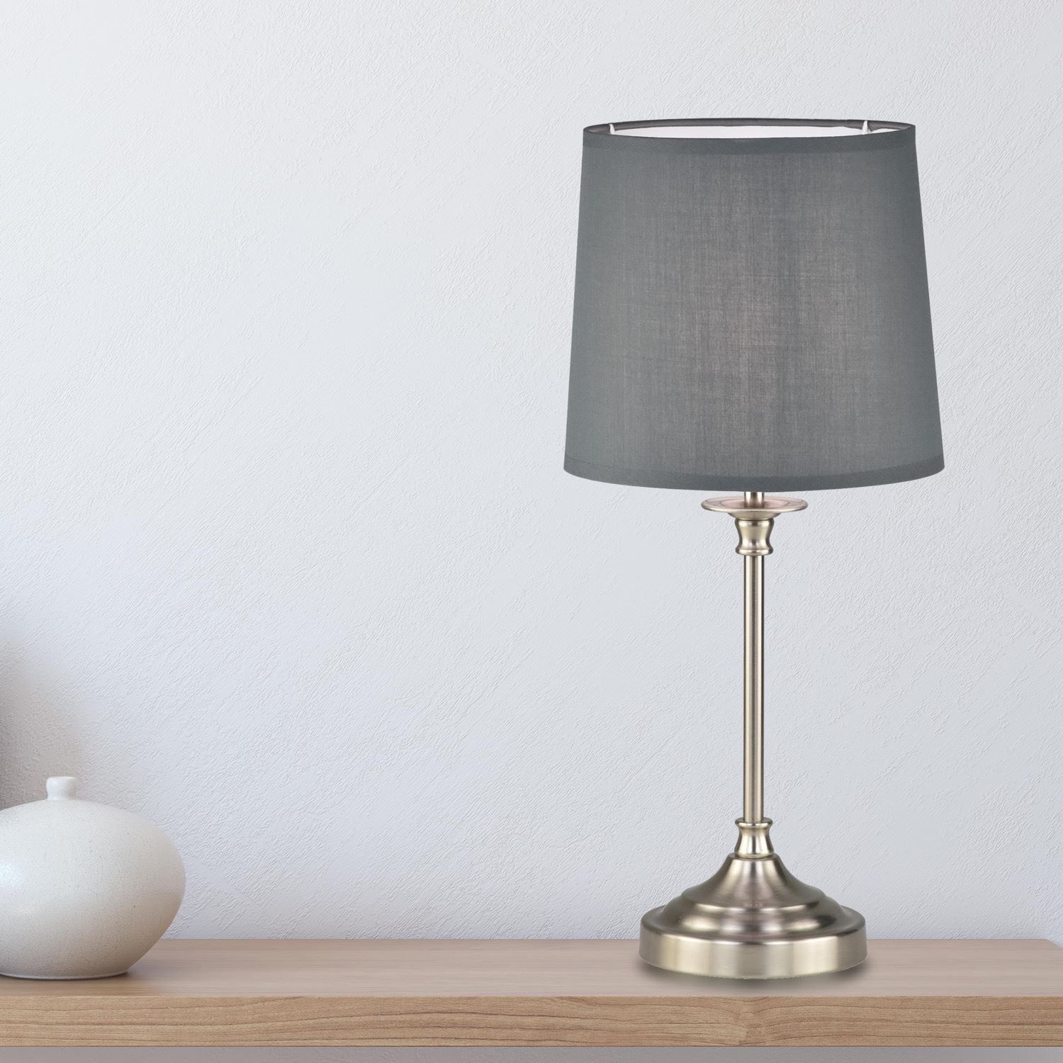 Classic Design 47cm Table Lamp or Bedside Lights with Fabric Shade - Picture 8 of 9