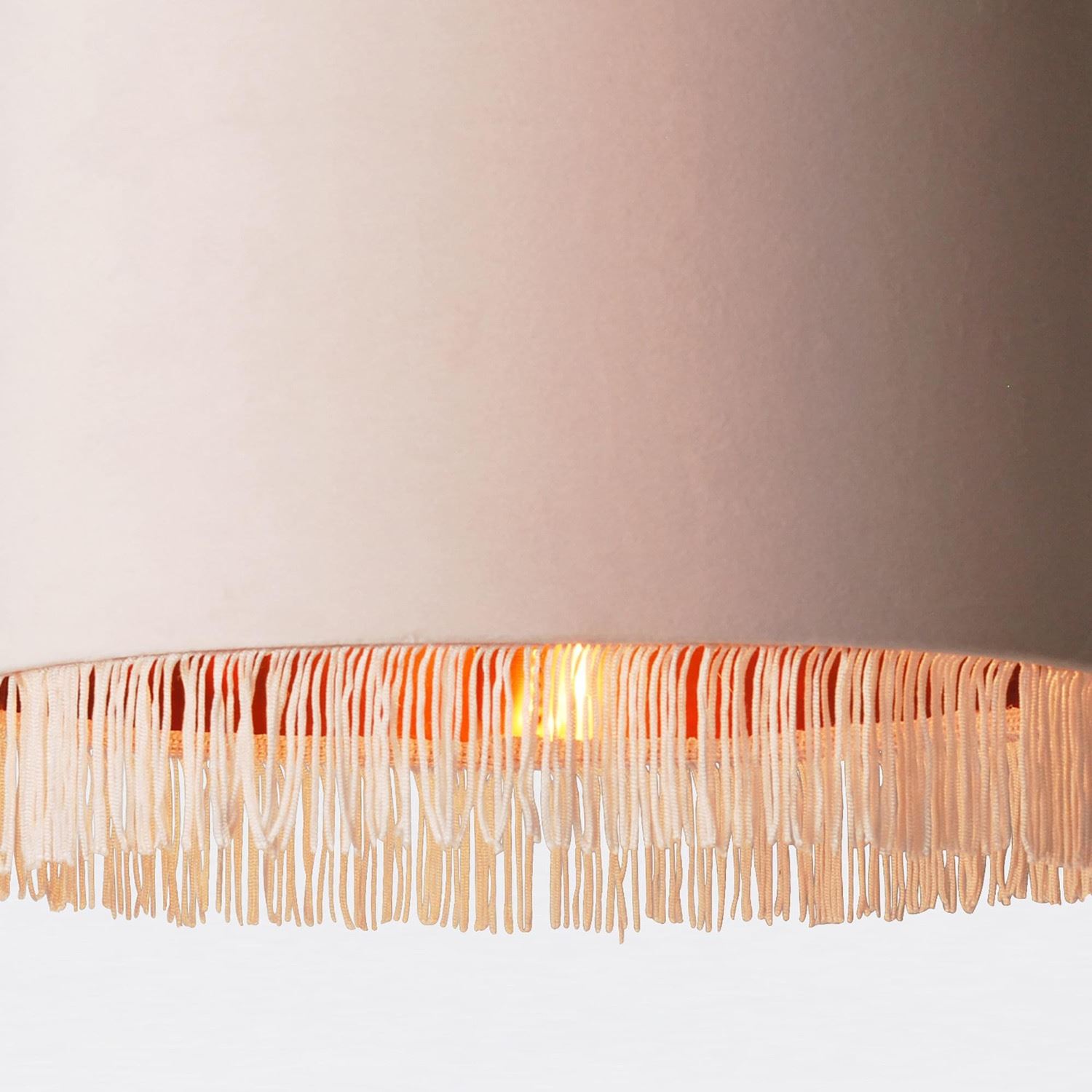 Modern Velvet Tassel Ceiling Light Shade Metallic Inner Grey Pink Navy White - Picture 4 of 25