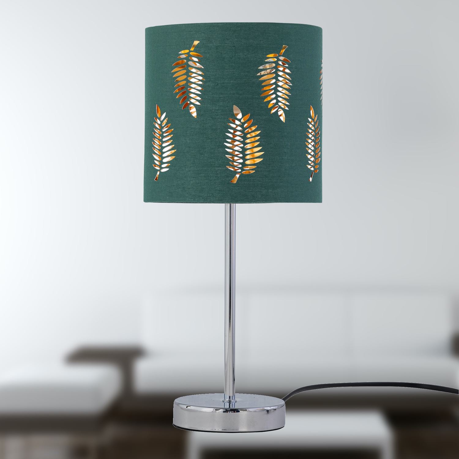 Modern 15cm Table Lamp Shade with Fern Leaf Cut Out Design - Picture 6 of 19