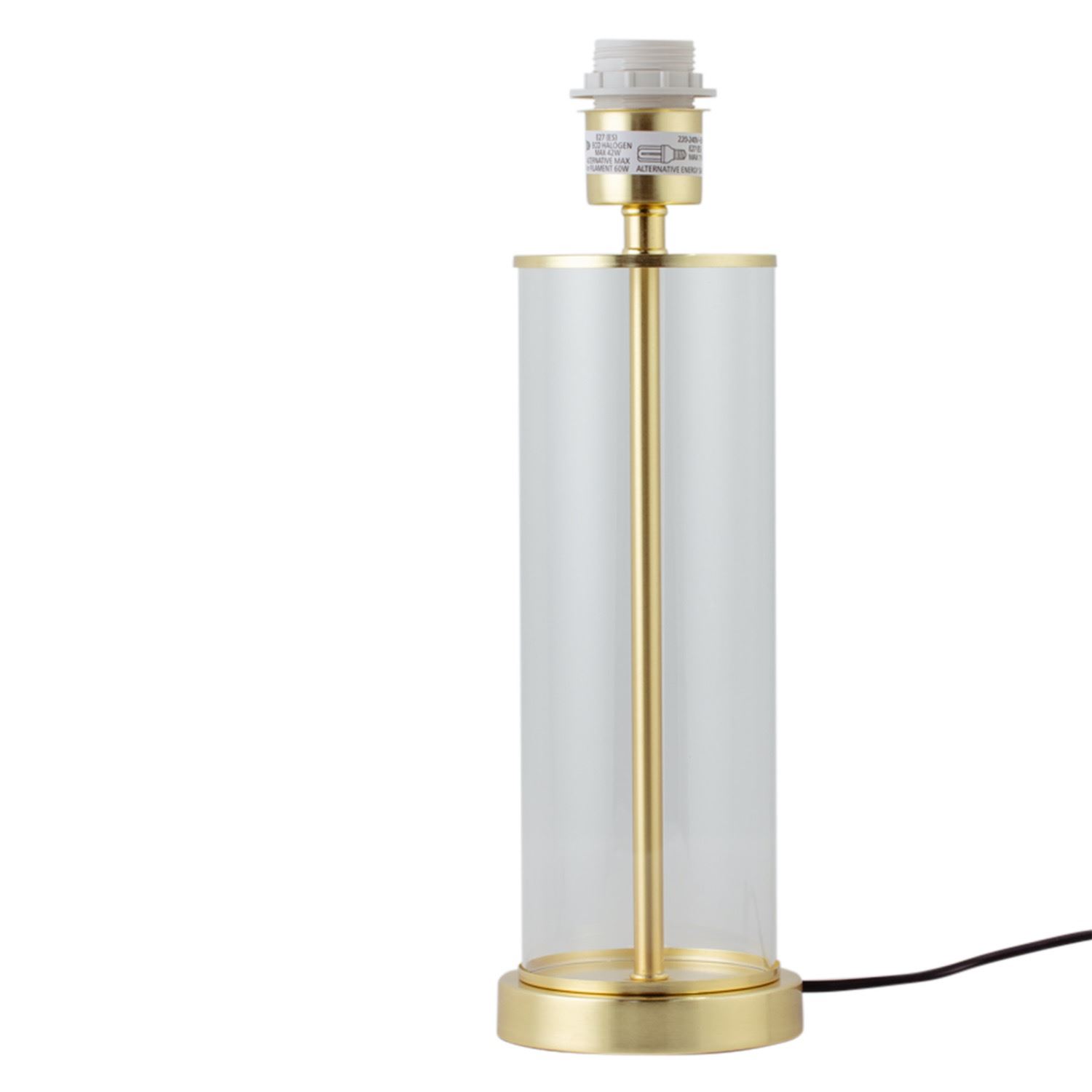 Moderne Glas Tischlampe Nachttischlampe Fuß Chrom Messing satiniert - Bild 9 von 15