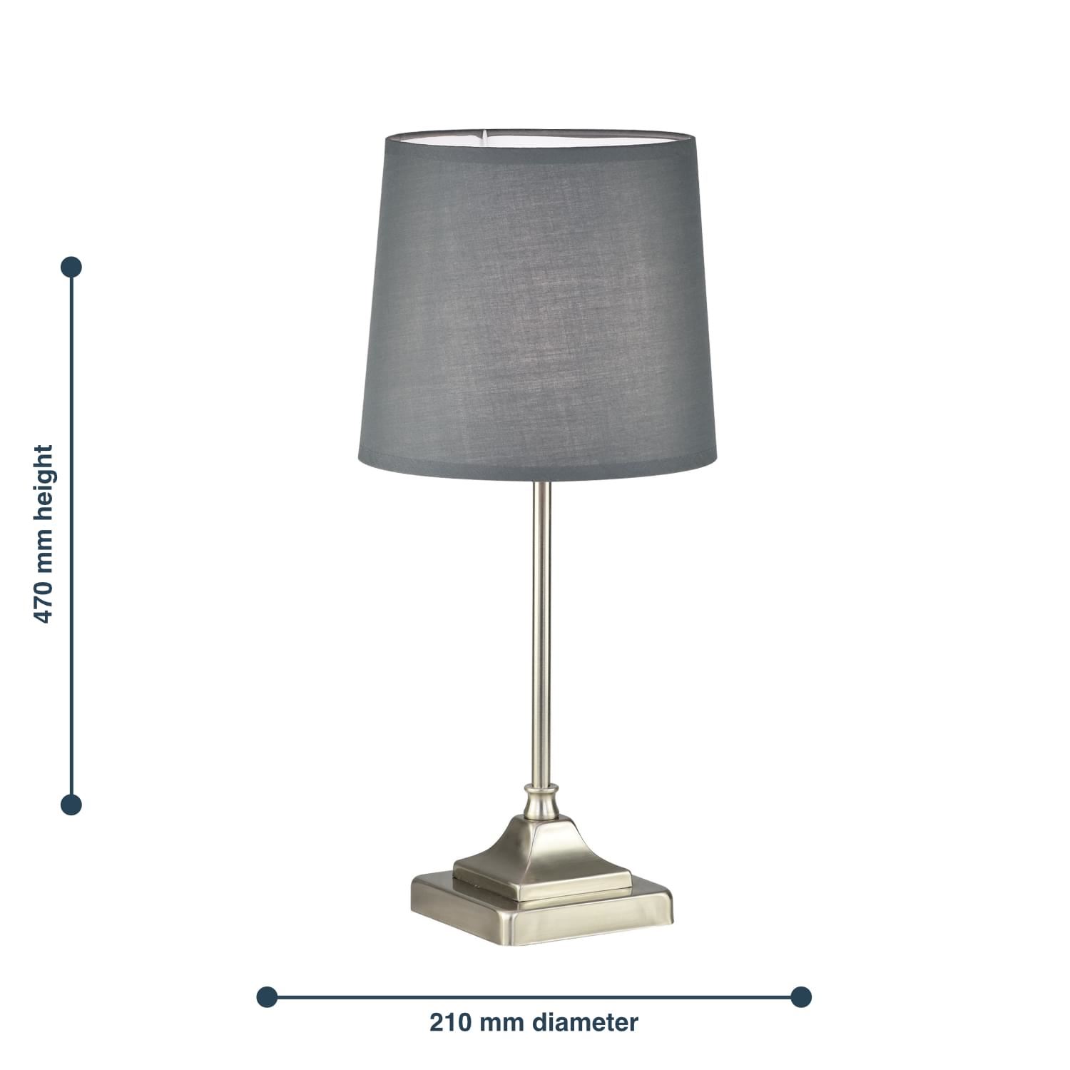 Classic 47cm Table Lamp or Bedside Lights with Fabric Shade - Picture 9 of 9