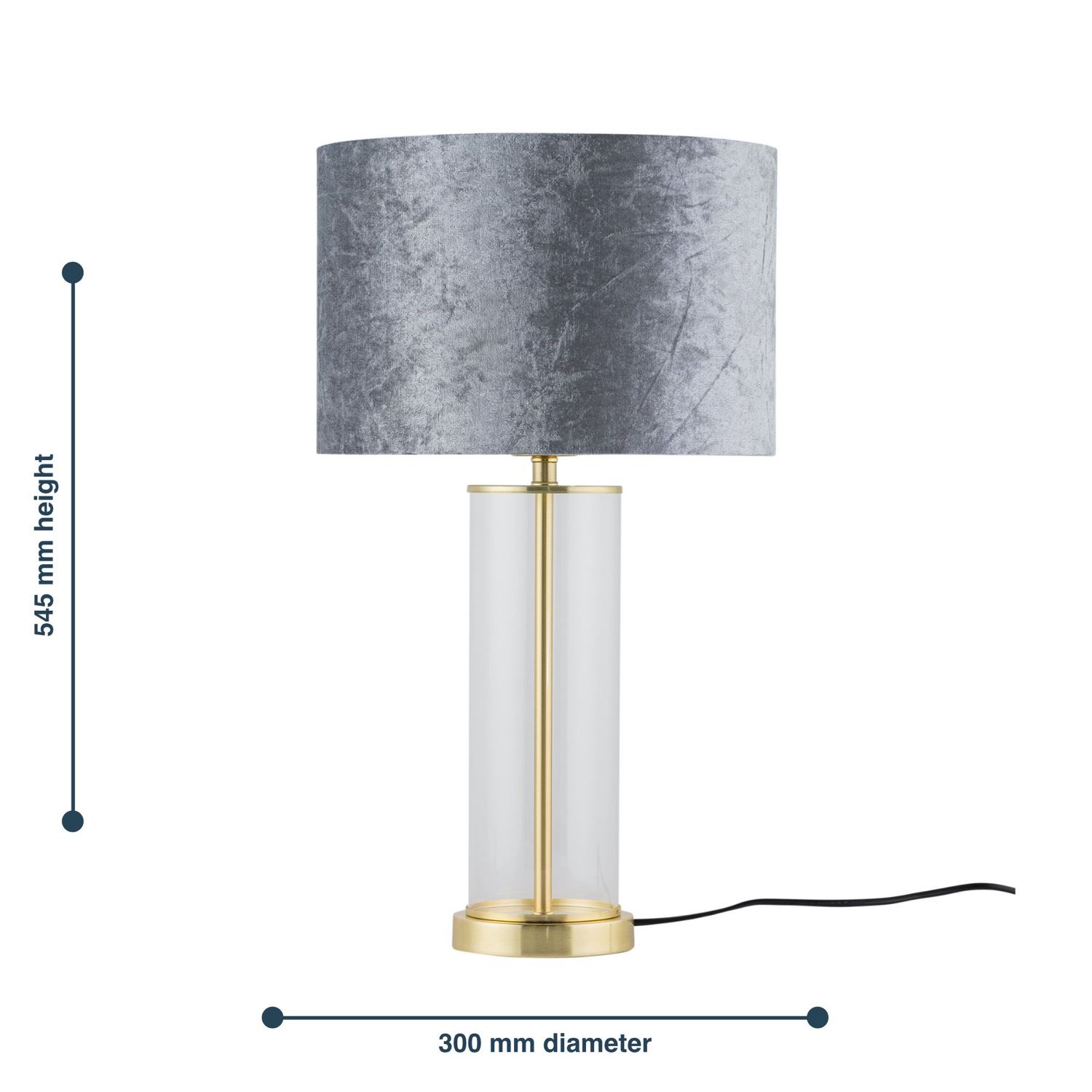 Satin Brass Table Lamp Bedside Light Crushed Velvet Modern Bedroom Home Lighting - Picture 25 of 25