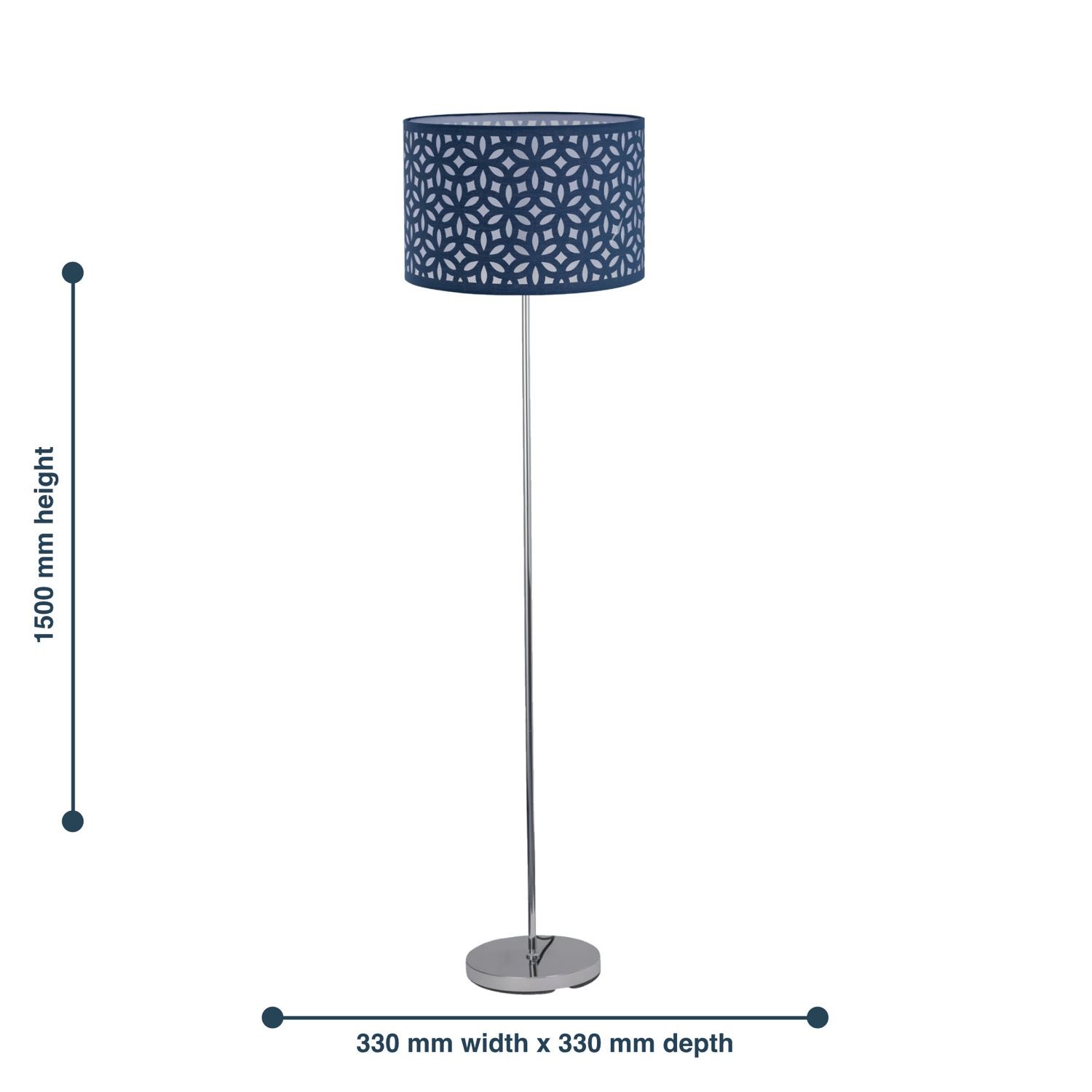 Moderne 150cm Stehleuchte Stehlampe mit lasergeschnittenem Stoffschirm - Bild 8 von 16