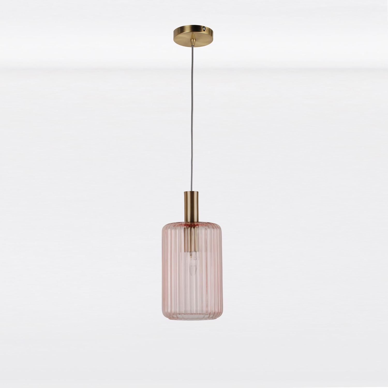 Ribbed Glass Design Ceiling Pendant Lights Kitchen Island Dining Light Fittings - Picture 20 of 25