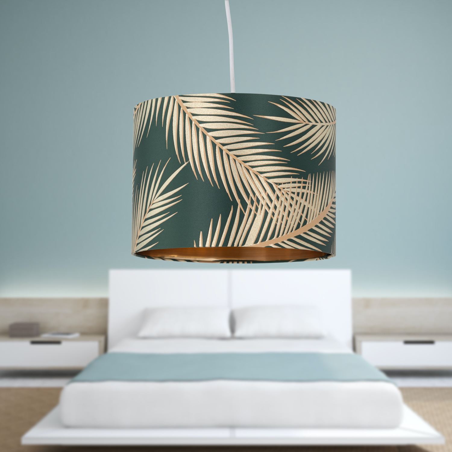 Modern Tropical Gold Leaf 25cm Ceiling Pendant Shade Lightshade Lampshade - Picture 16 of 19