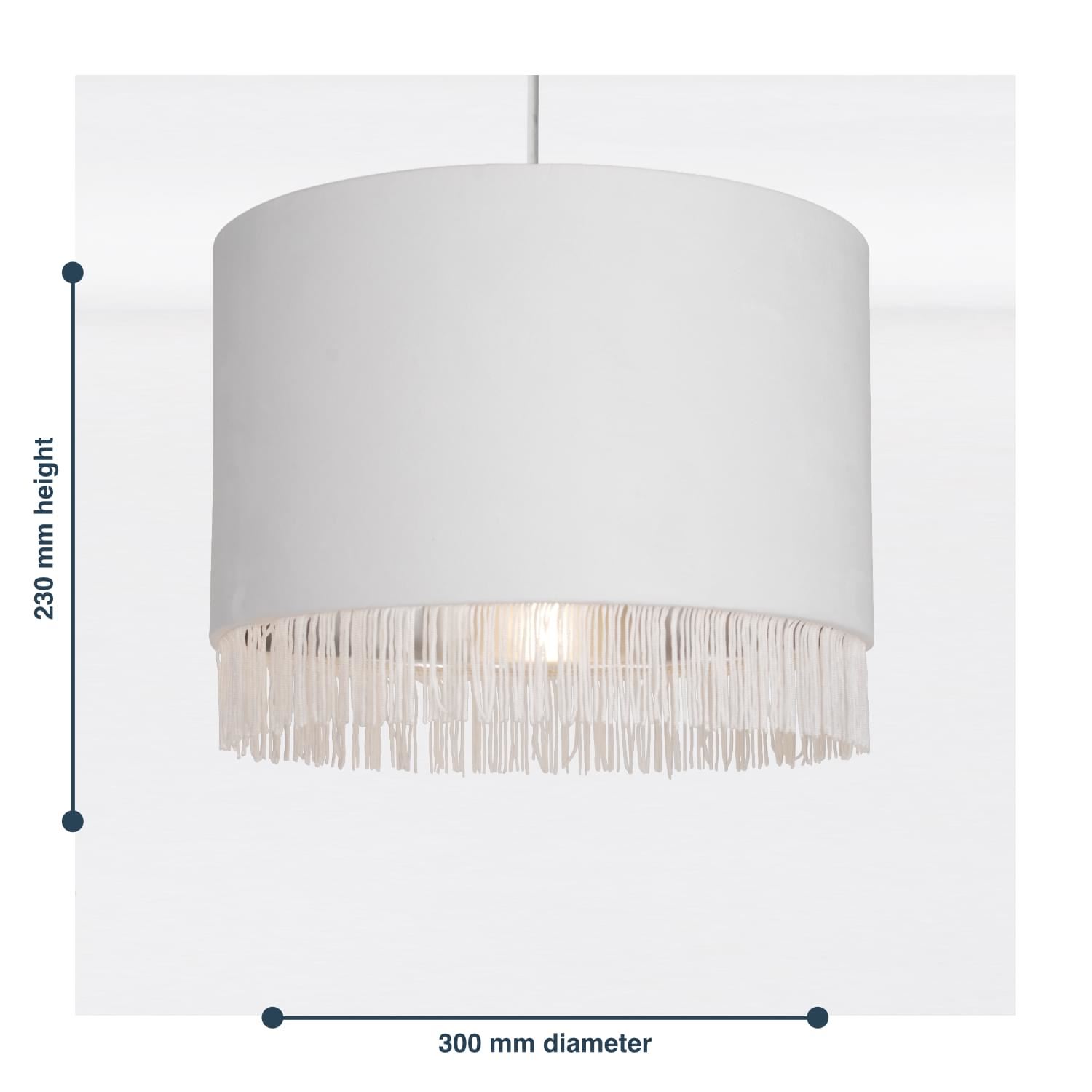 Modern Velvet Tassel Ceiling Light Shade Metallic Inner Grey Pink Navy White - Picture 24 of 25