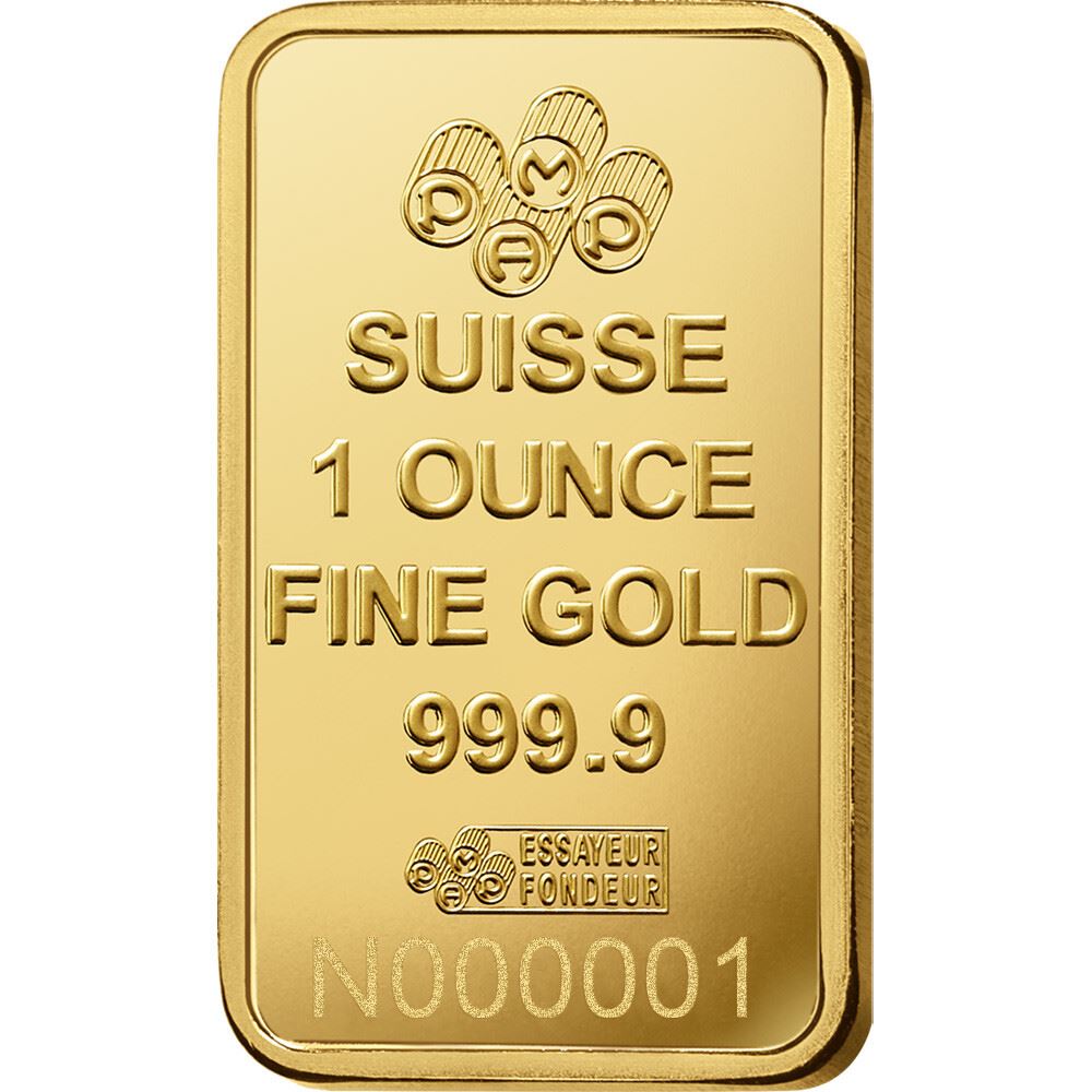 1 oz Gold Bar - PAMP Suisse - Fortuna - 999.9 Fine in Sealed Assay