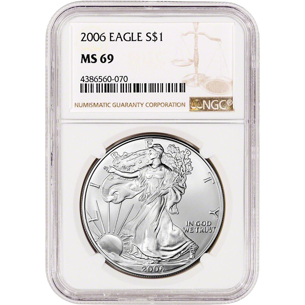 2006 American Silver Eagle Coin – NGC MS69