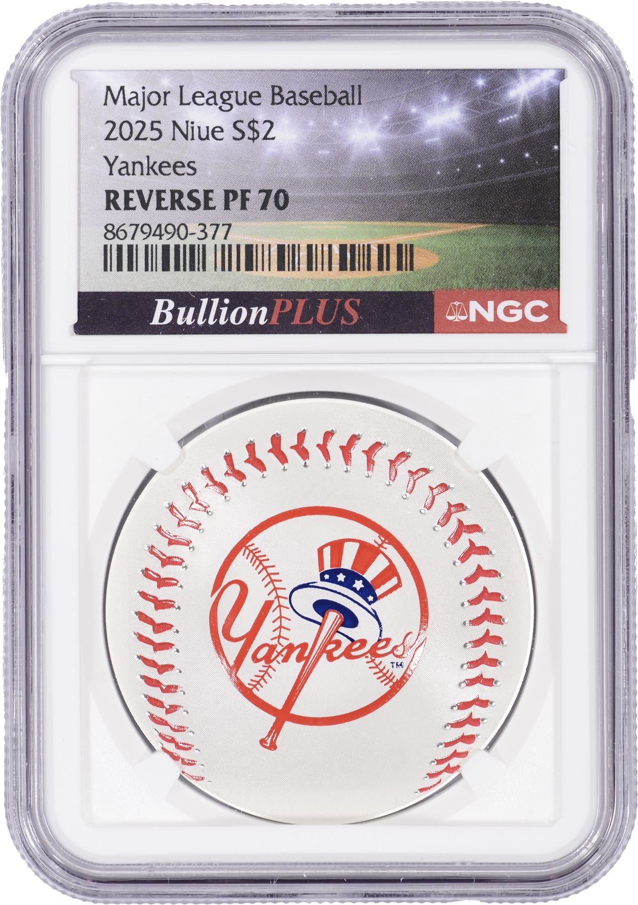 2025 Niue Silver MLB New York Yankees Colorized Reverse Proof 1 oz