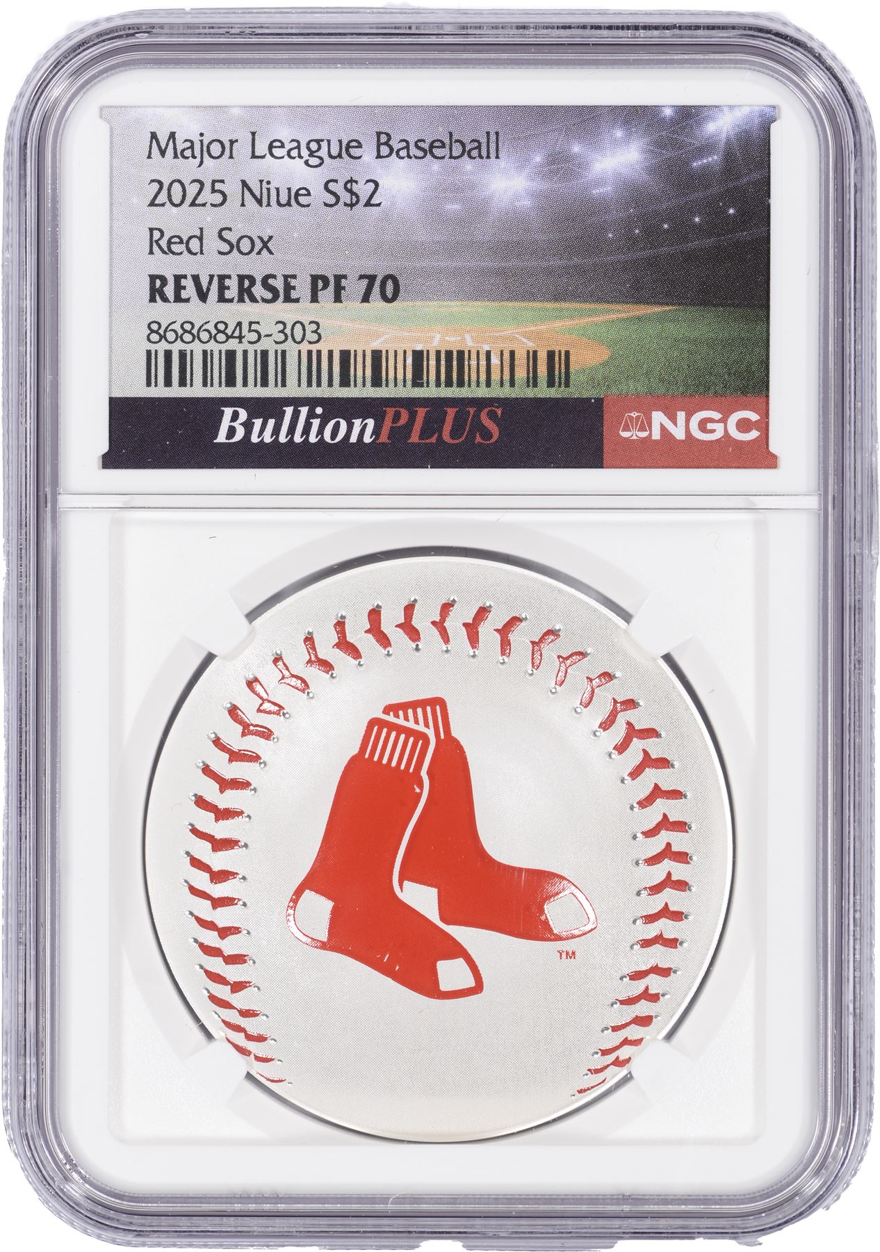 2025 Niue Silver MLB Boston Red Sox Colorized Reverse Proof 1 oz