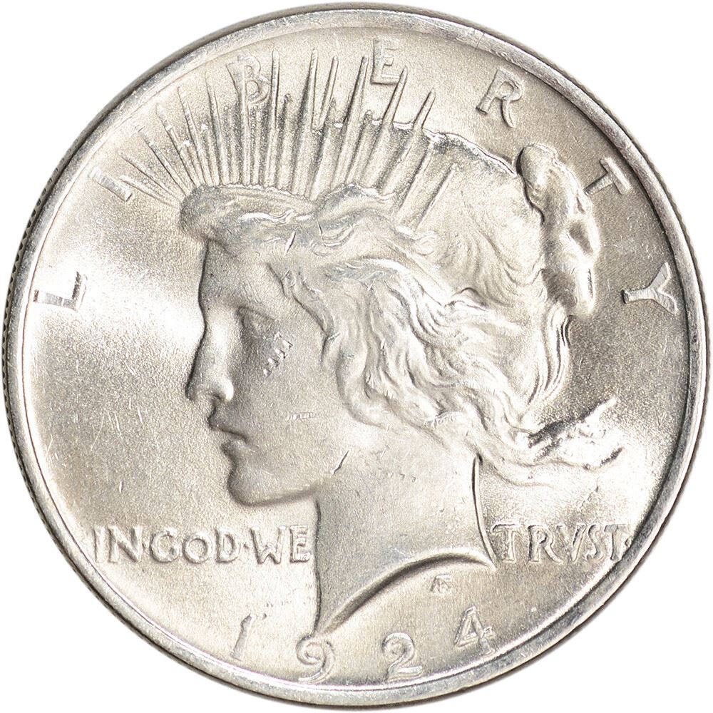 コ*ー様 1924 Peace Dollar 銀貨 アメリカ 1924 Peace Silver Dollar Coin $1 - BU | eBay