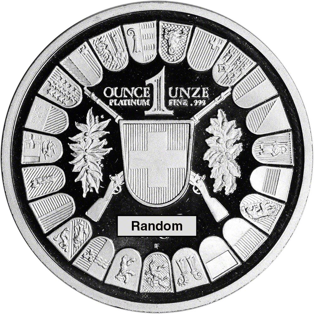 Switzerland Platinum 1 oz William Tell Swiss Shooting Thaler BU/PF