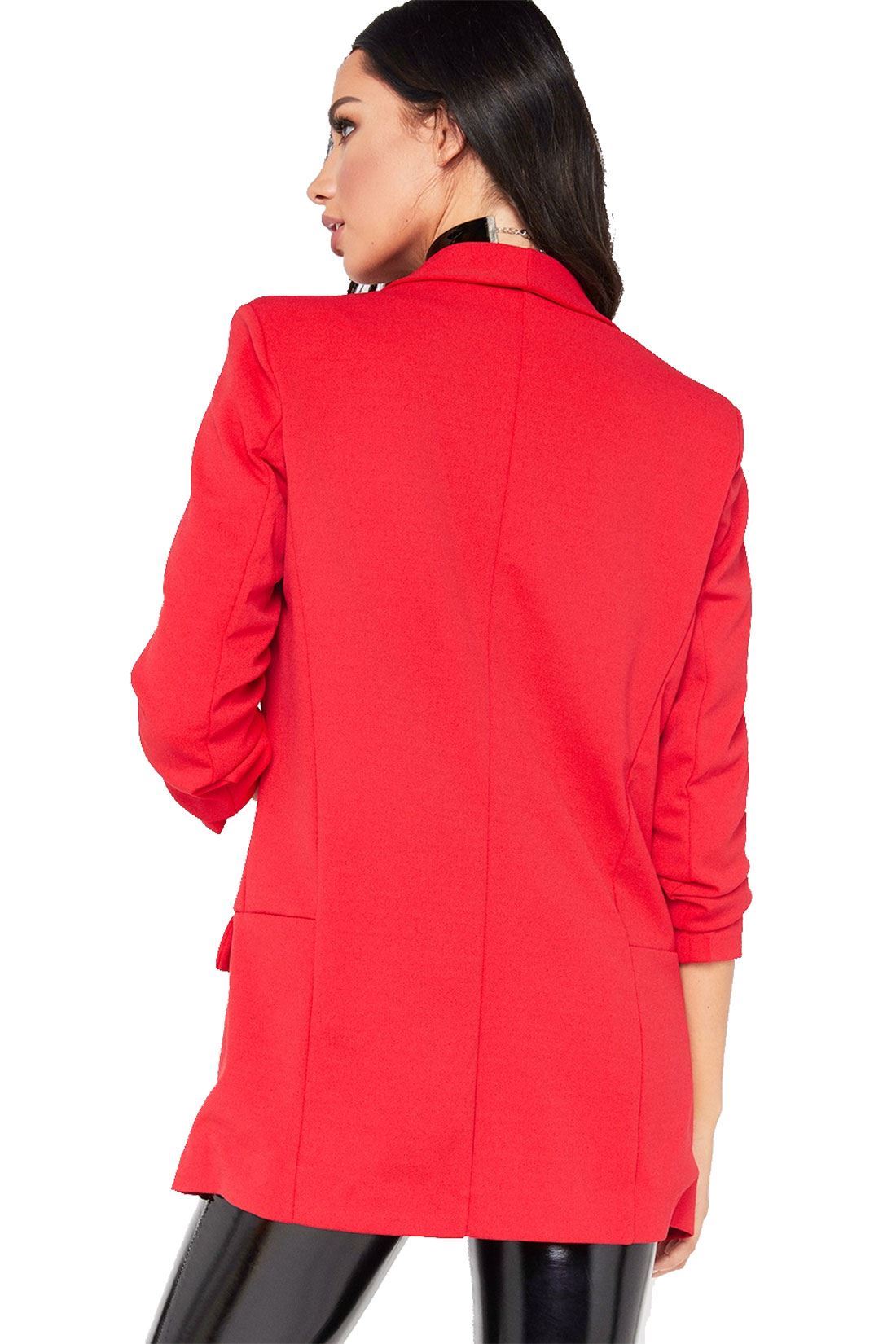 Ladies Women Plain Open Ruffle Frill Coat Jacket Duster 3//4 Sleeve Blazer Tops