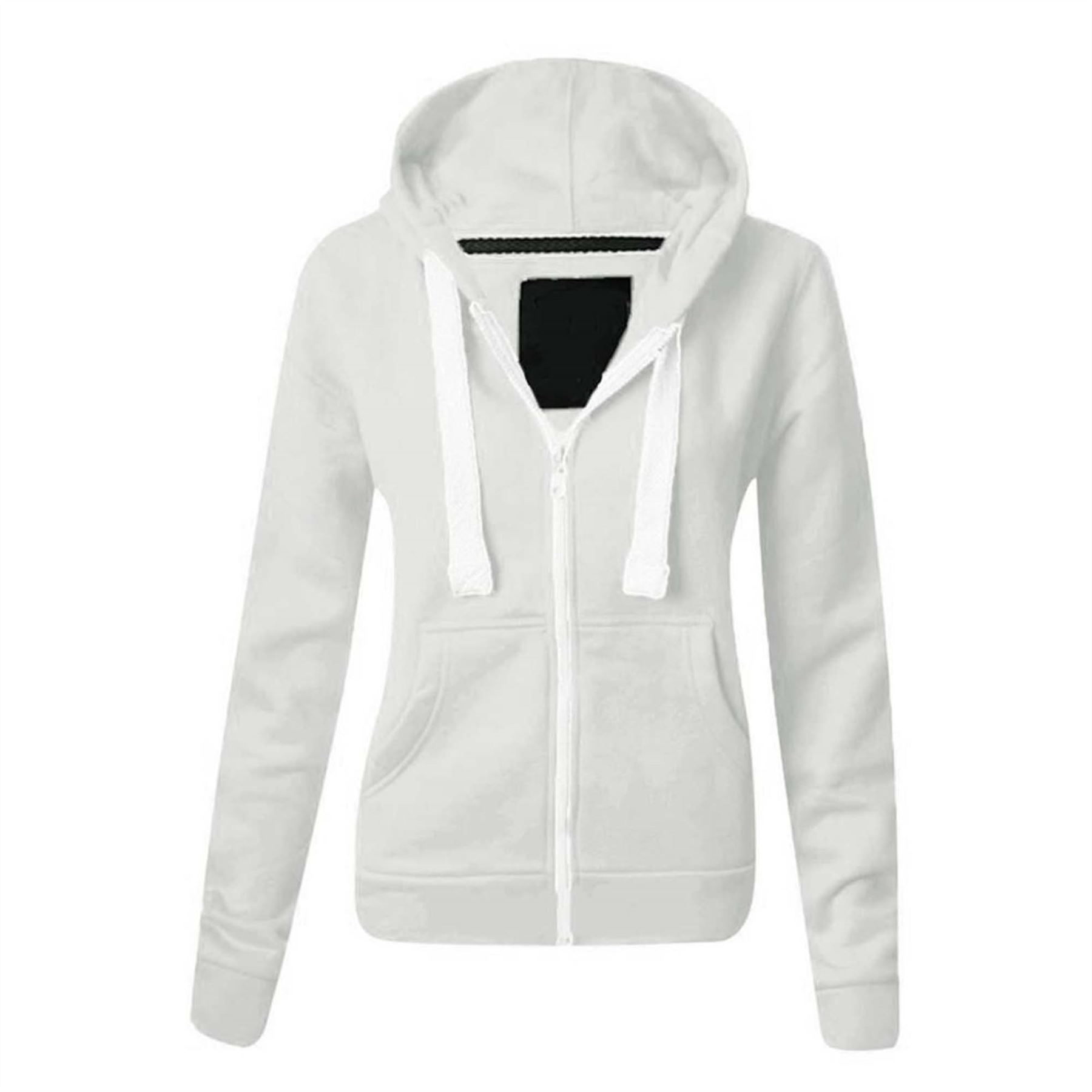 Femme Couleur Uni à Capuche Veste à Capuche Fermeture Fermeture Capuche éclair Hoody Fleece Sweatshirt 49001d Femme Couleur Uni à Capuche Veste à Capuche Fermeture Fermeture Capuche éclair Hoody Fleece Sweatshirt 49001d