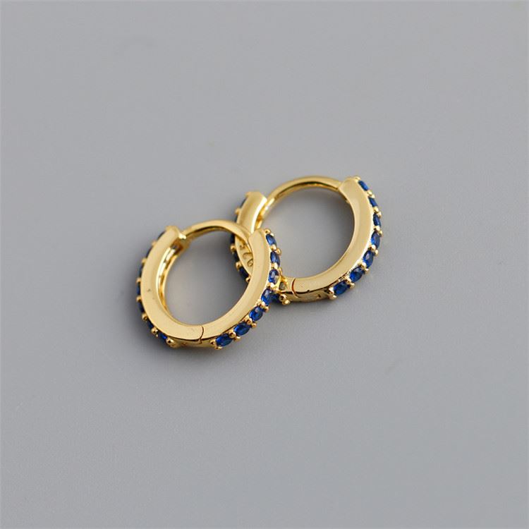 Hypoallergenic S925 Sterling Silver Made Zirconia Huggie Hoop Earrings - Picture 2 of 7