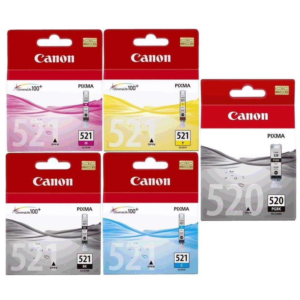 Genuine Canon PGi-520 Black CLi-521 Colour Ink Cartridges - For Canon Printers - Picture 9 of 10