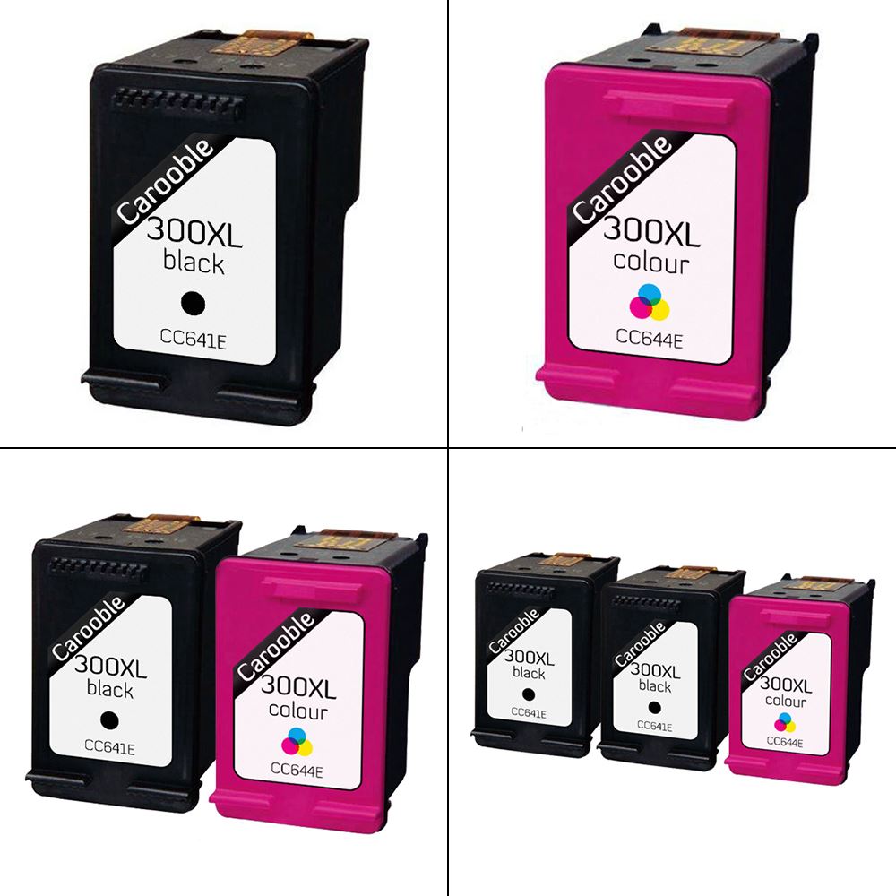 HP 300XL Black & Colour Ink Cartridges Remanufactured for use with HP