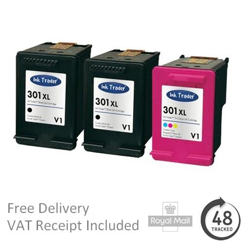 Premium wiederaufbereitete 301XL Schwarz & Farbe Tintenpatronen für HP Drucker - Bild 2 von 6