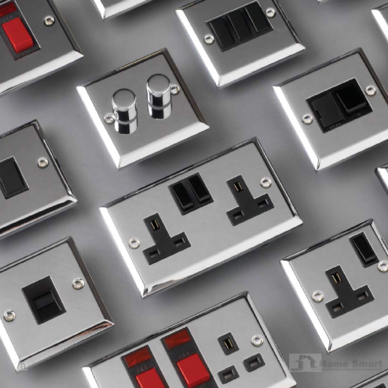 Polished Chrome Electrical Switches & Plug Sockets / Bright Mirror Menu