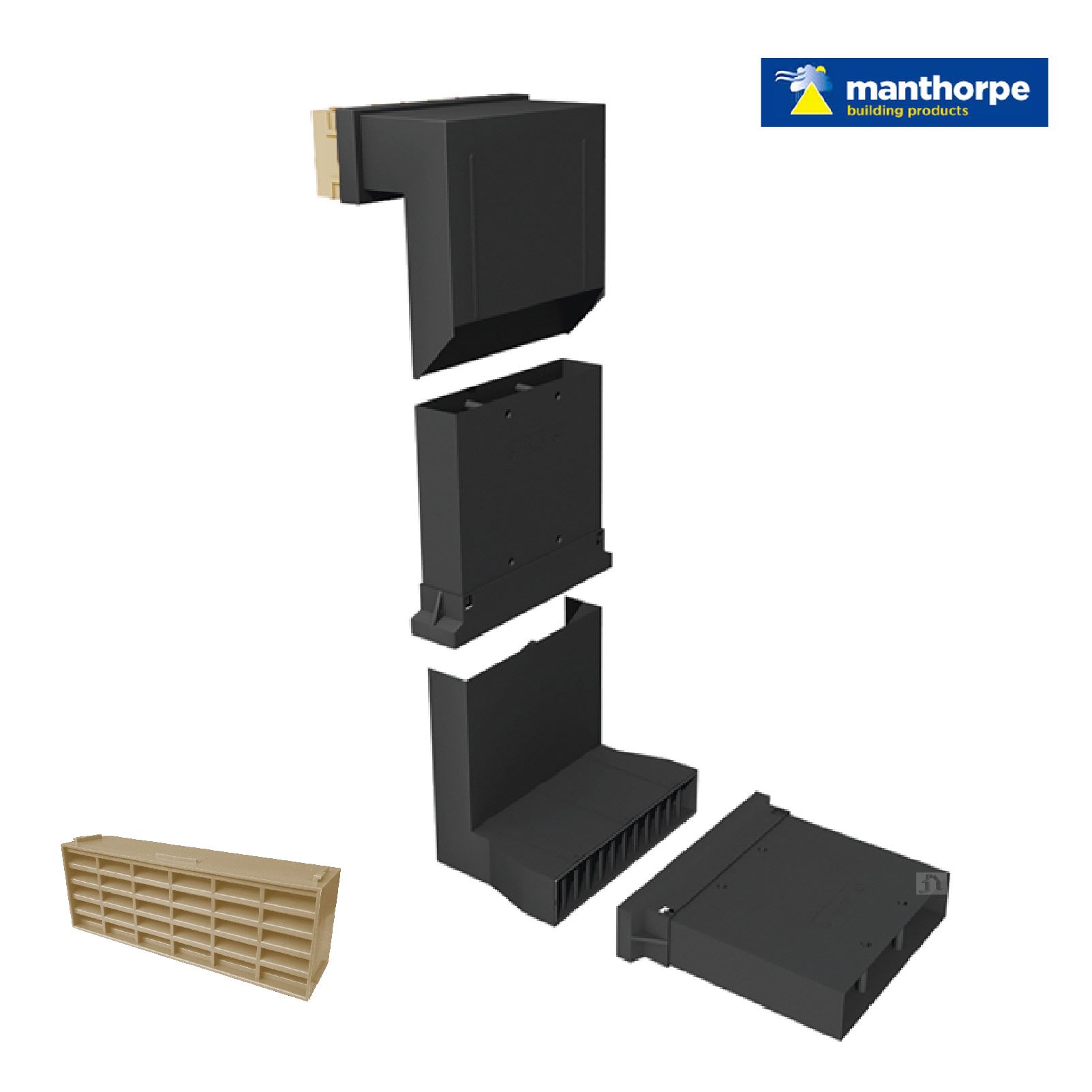 Manthorpe Telescopic Adjustable Underfloor Wall Vent with Airbrick