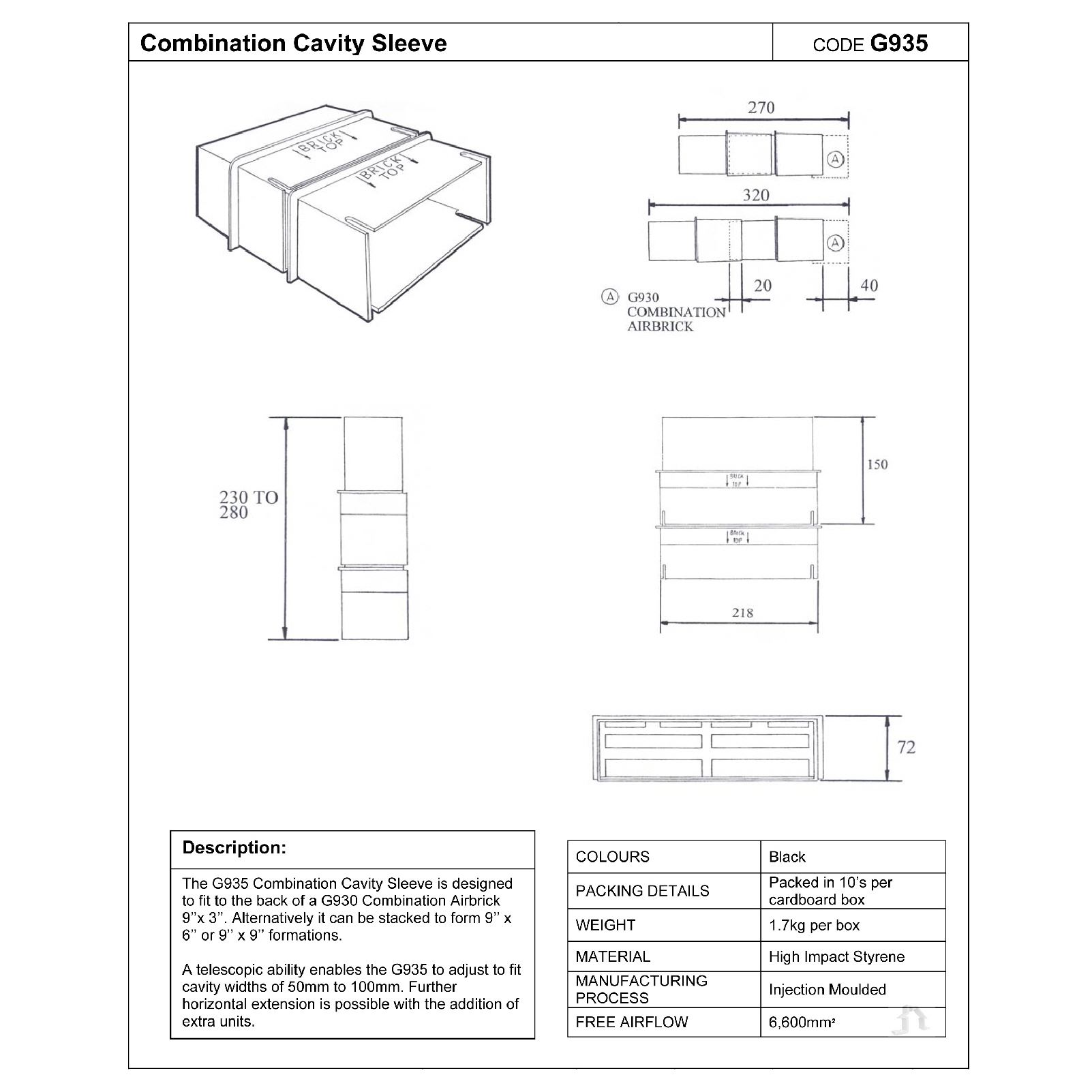 Manthorpe Telescopic /& Cavity Wall Vents Airbricks Extensions /& Sleeve Options