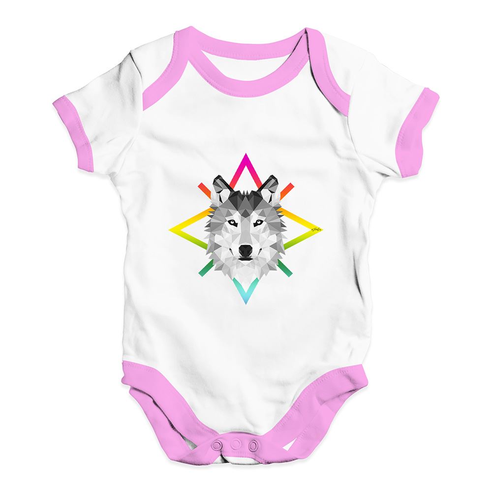 Twisted Envy Geometric Wolf Face Baby Unisex Funny Baby Grow Bodysuit