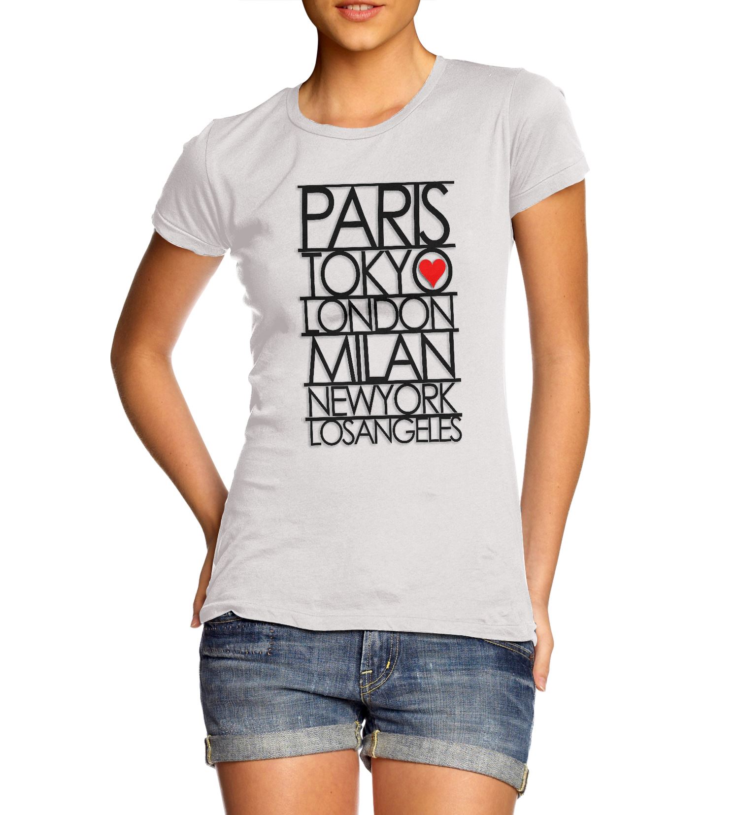 Women S Paris Tokyo London Fashion Capitales T Shirt Ebay