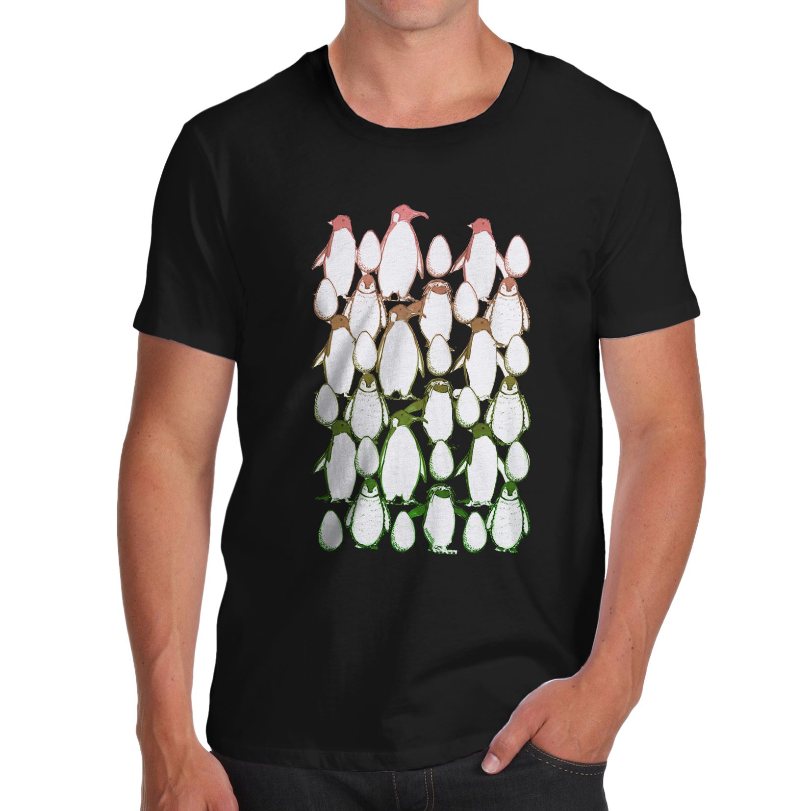 Twisted Envy Women/'s Penguin Christmas Party Premium Cotton T-Shirt