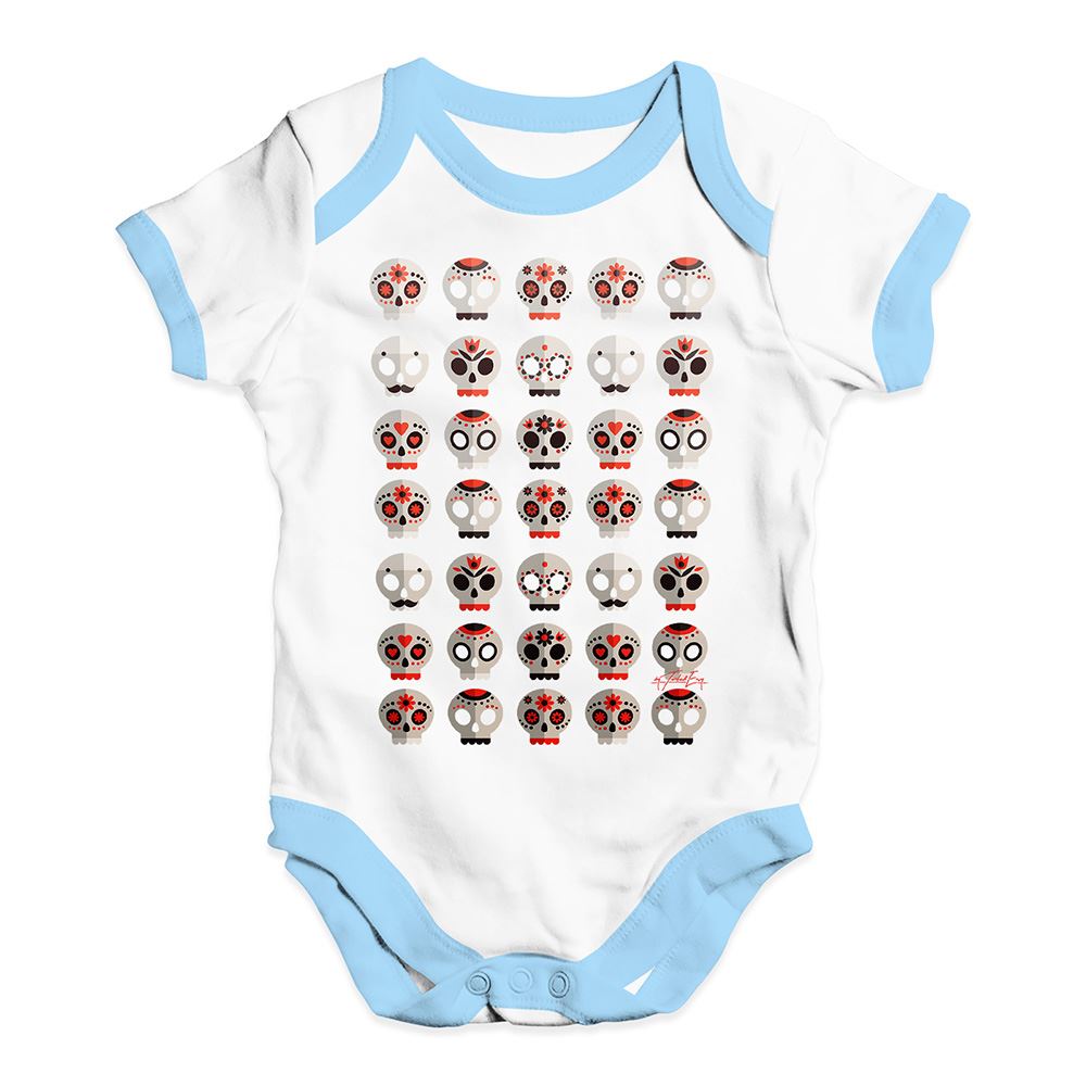 TWISTED ENVY Sugar Candy Skulls Baby Unisex Printed Baby Grow Bodysuit