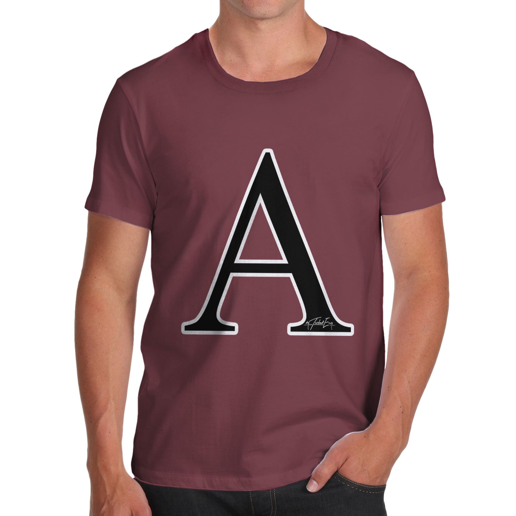 Twisted Envy Women/'s Alphabet Monogram Letter L T-Shirt