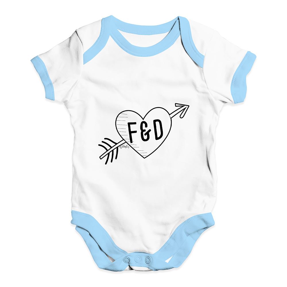 Twisted Envy Personalised Cupid Heart Baby Unisex Funny Baby Grow Bodysuit