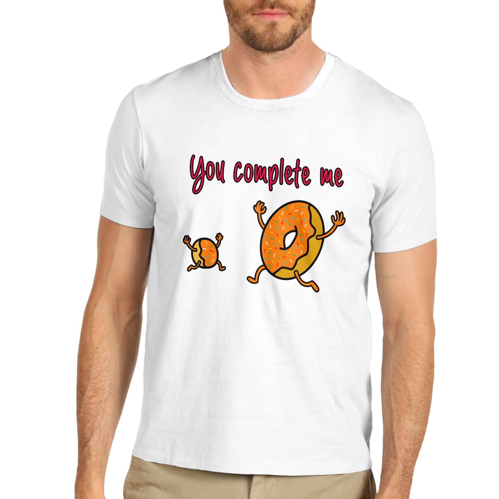 Men's You Complete Me Funny Donut T-Shirt Men's You Complete Me Funny Donut T-Shirt