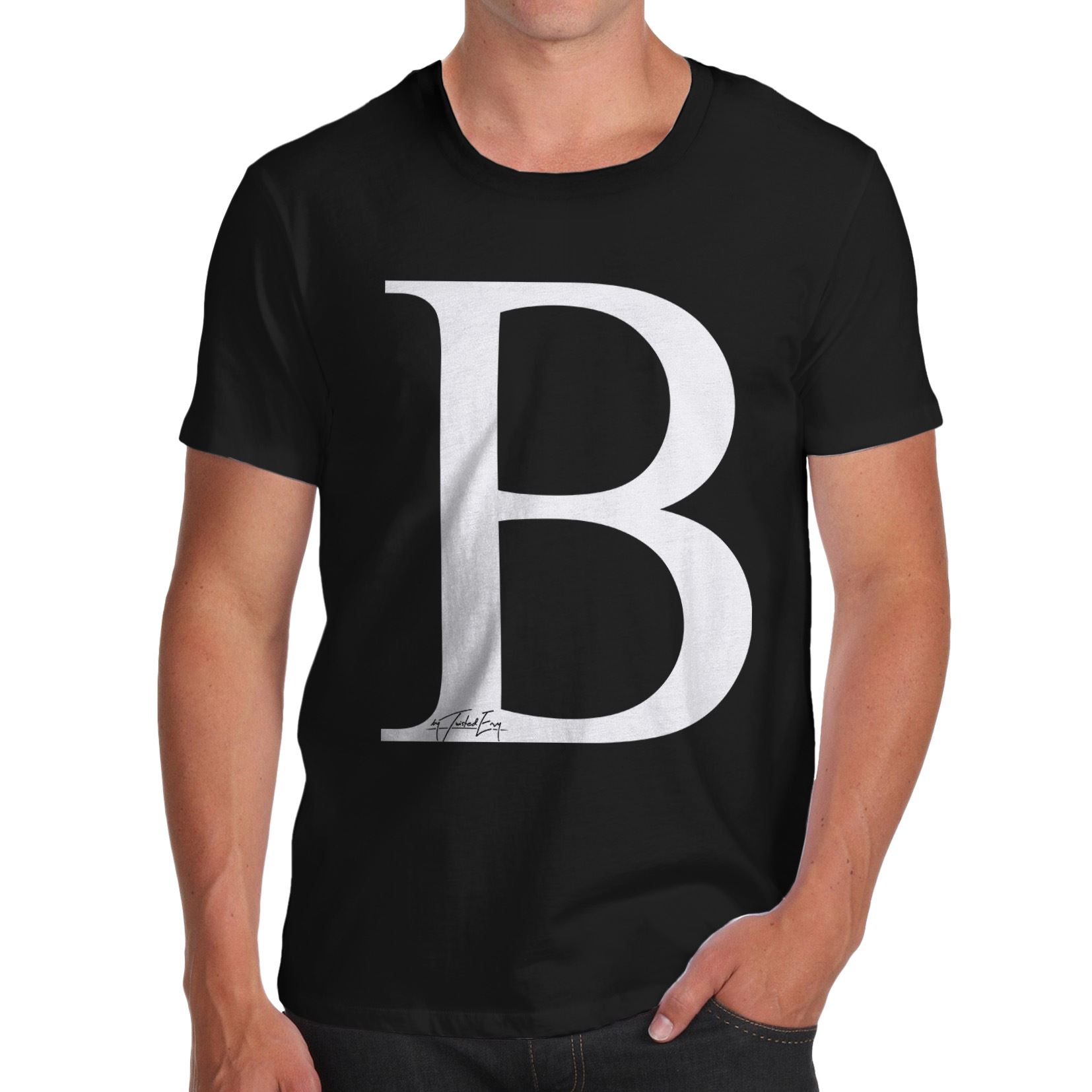Twisted Envy Men/'s Alphabet Monogram Letter B T-Shirt