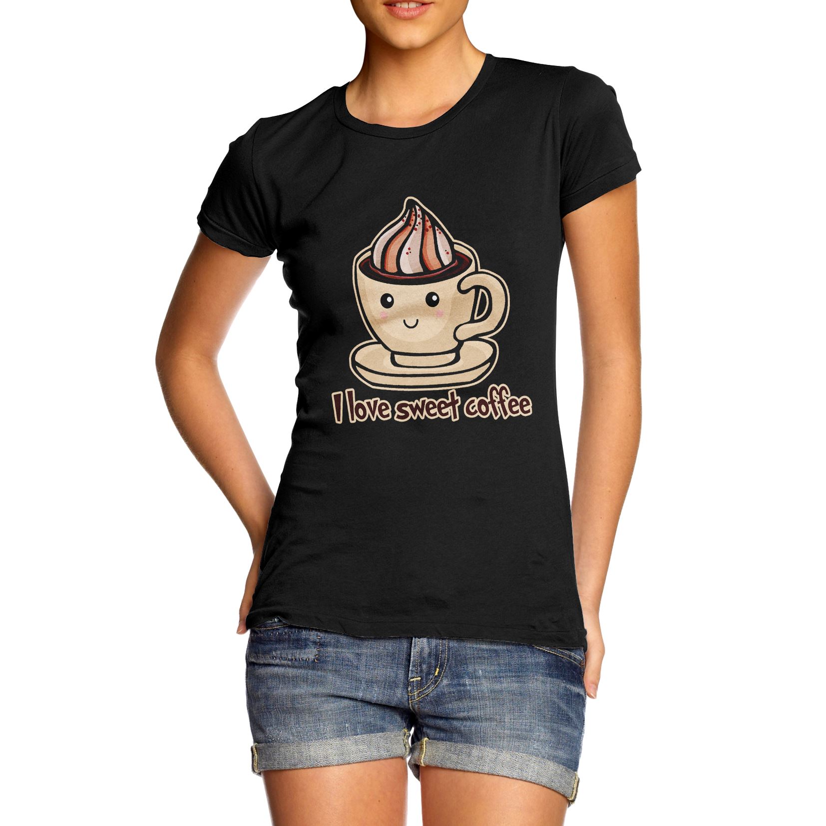 Twisted Envy Women/'s I Love Sweet Coffee T-Shirt