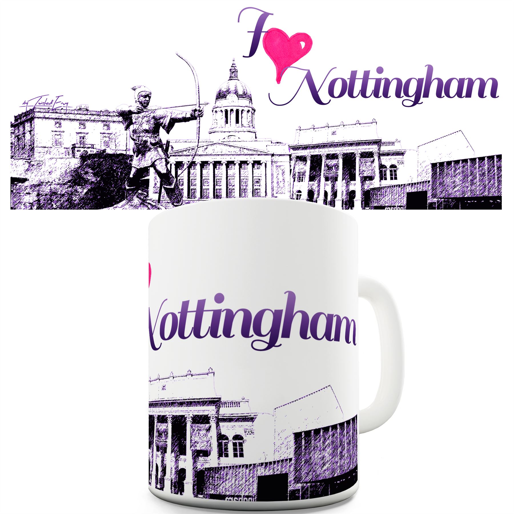 I Love Nottingham City Travel Tourist Souvenir Mug