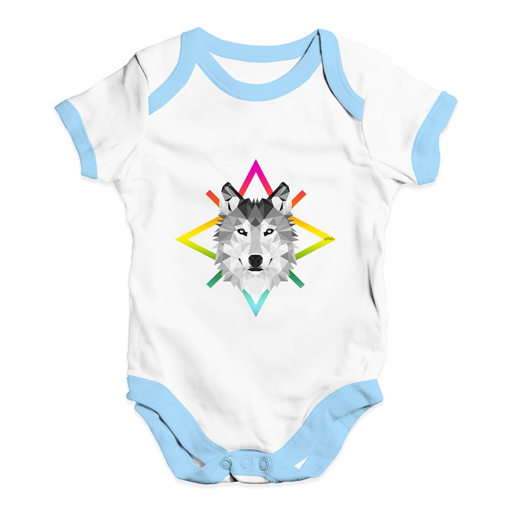 Twisted Envy Geometric Wolf Face Baby Unisex Funny Baby Grow Bodysuit