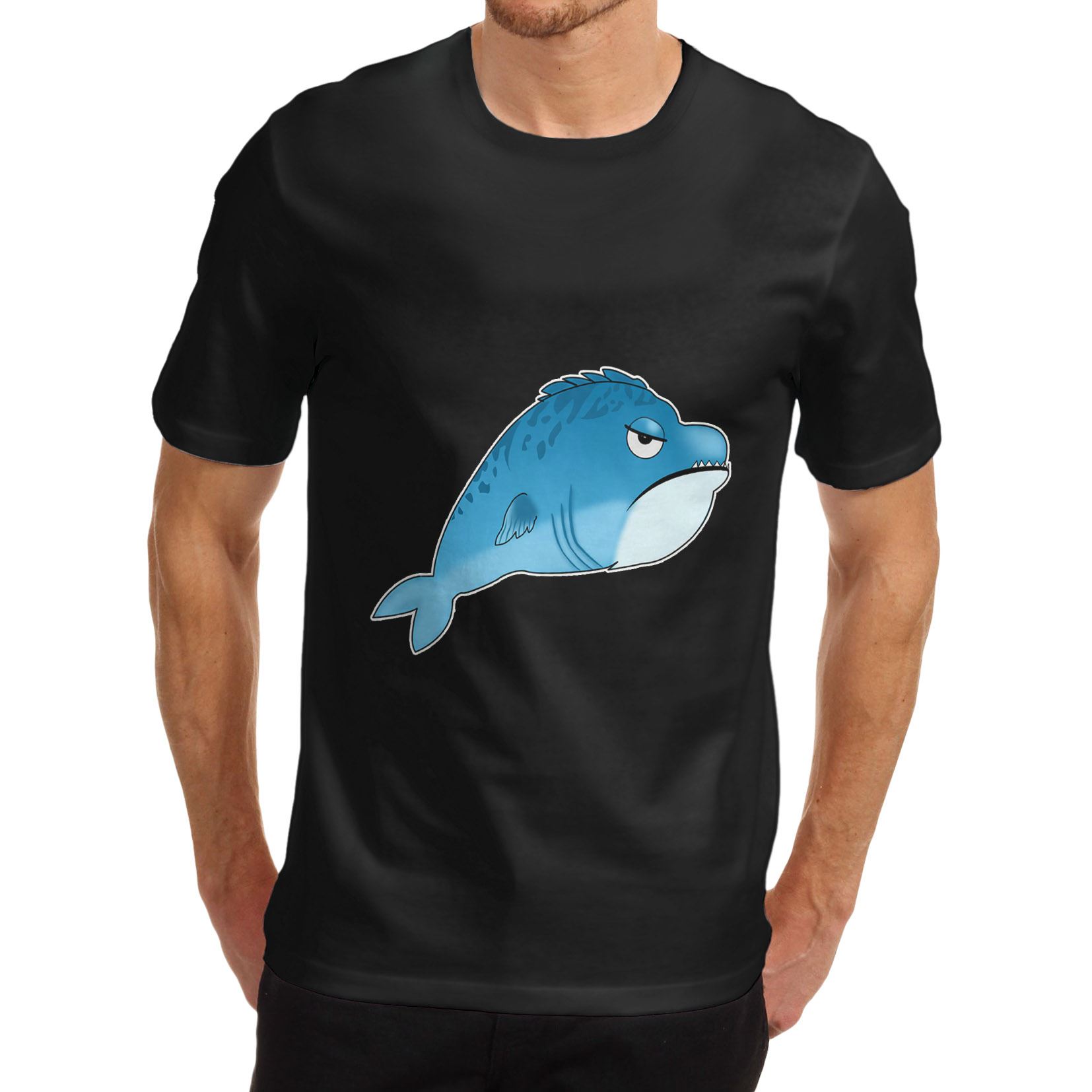 Twisted Envy Men/'s Grumpy Fish Funny T-Shirt